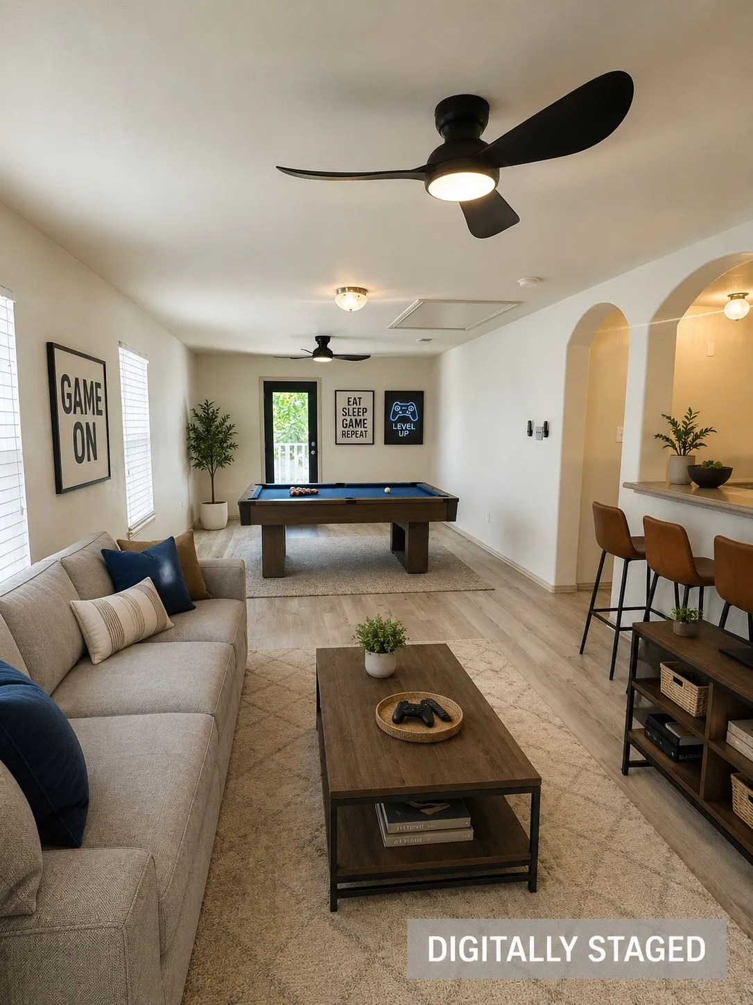 game room upstairs digital staged