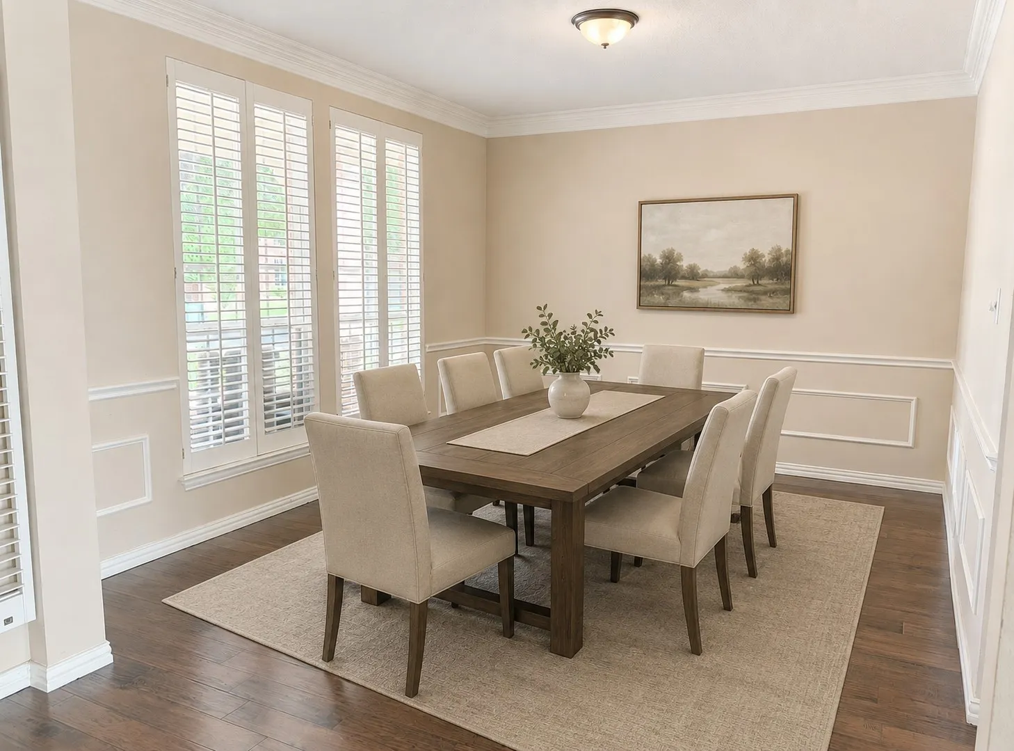 Hardwood-style flooring throughout