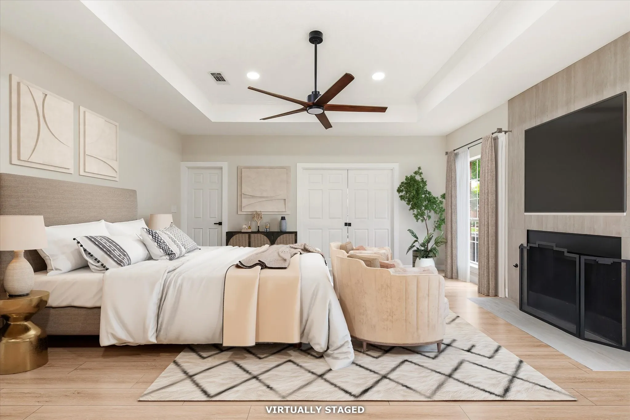 The downstair's flex space could also be used as a primary bedroom