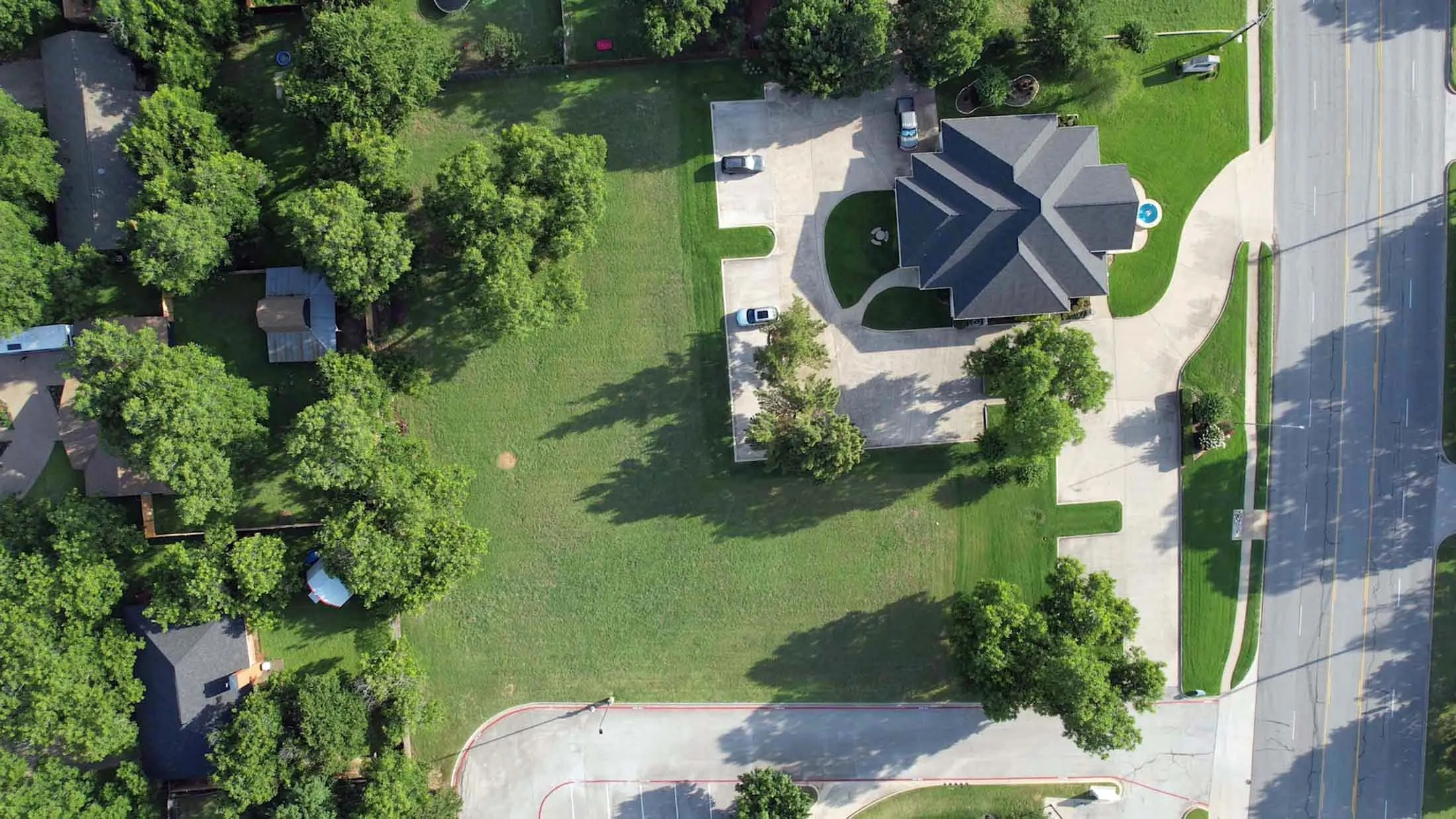 The back and north sides of the property are fenced.