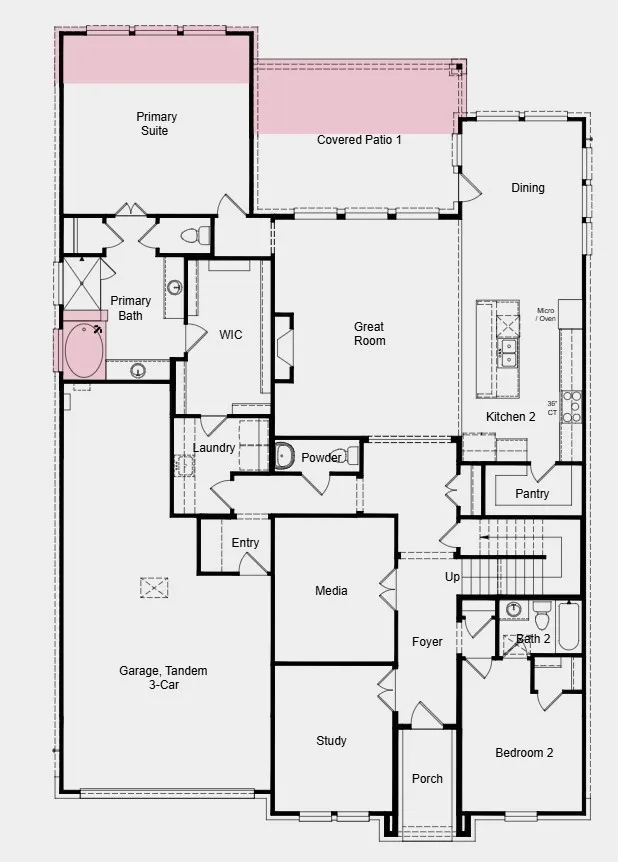 Additional Highlights Include: extended owner's suite and covered patio, bench at owner's entry, tiled fireplace surround in great room, kitchen island wrap, and outdoor gas drop.