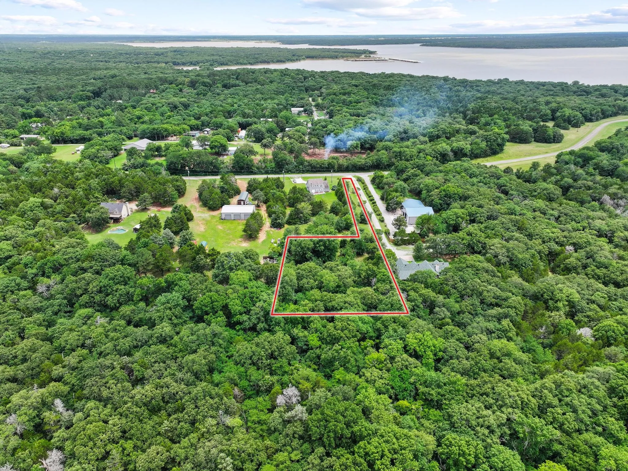 Expansive wooded lot offering substantial tree coverage