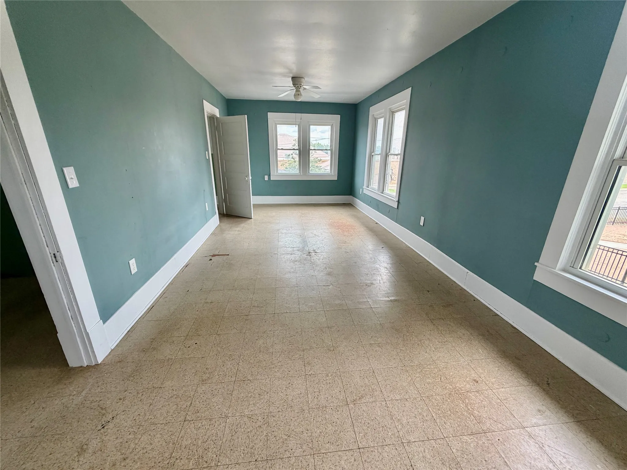 This is a very large bedroom upstairs that could easily be made into two rooms.