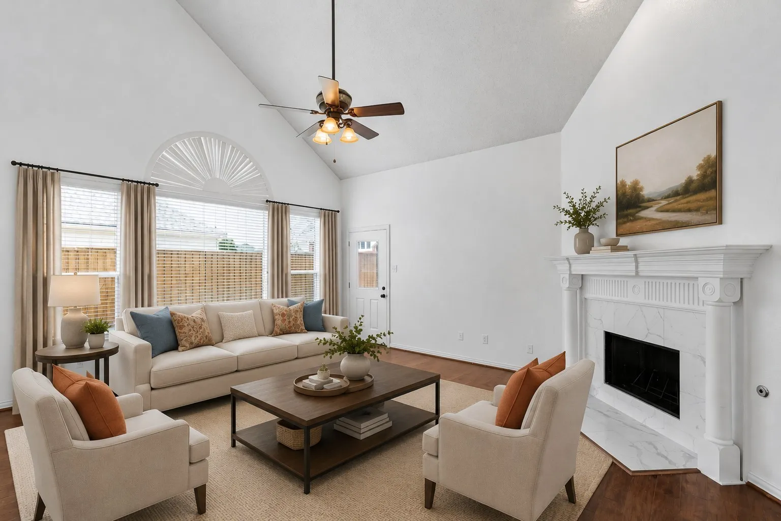 *Virtually staged living room*