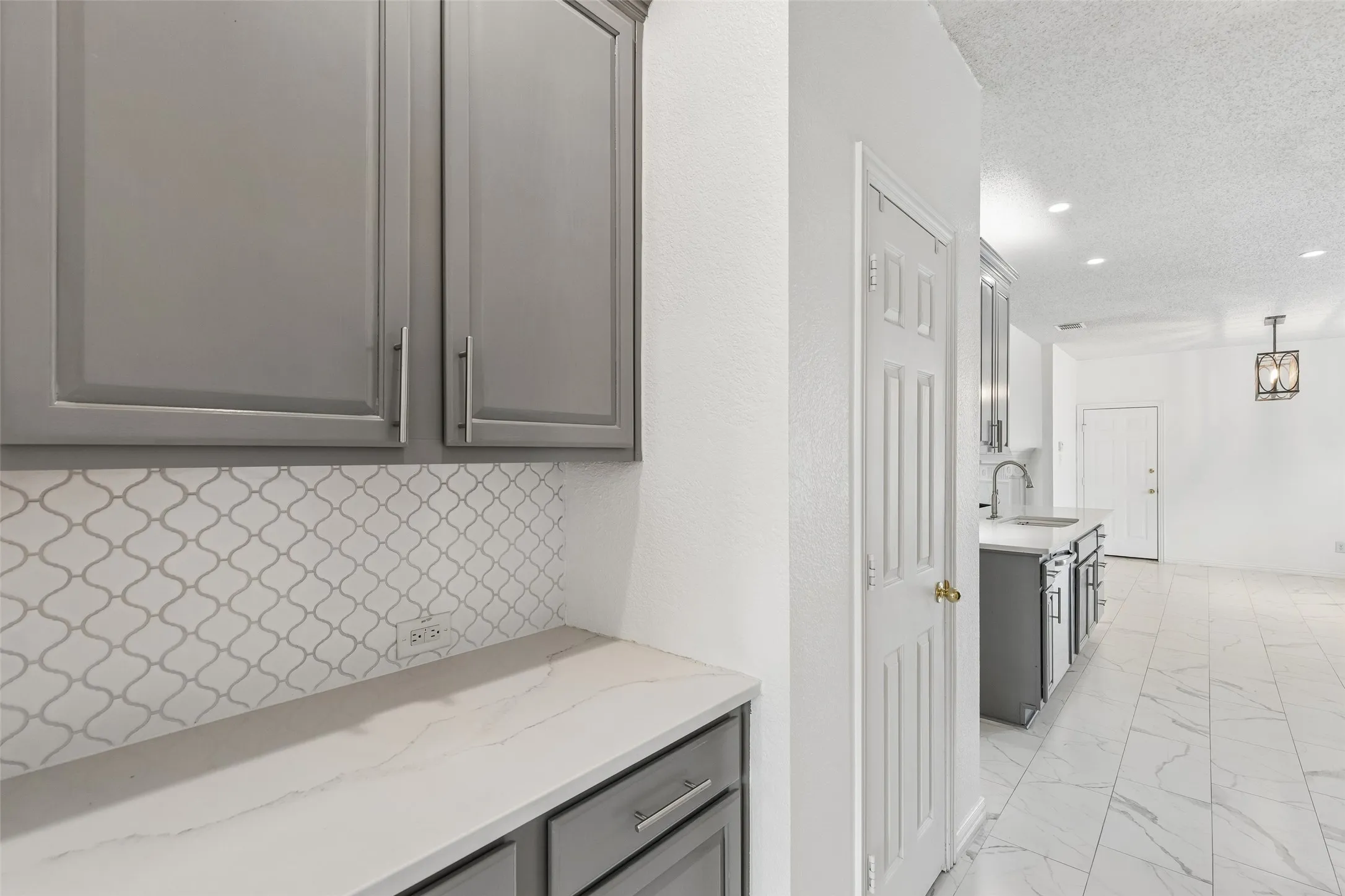 The kitchen has this extra space which would make a great coffee bar area.