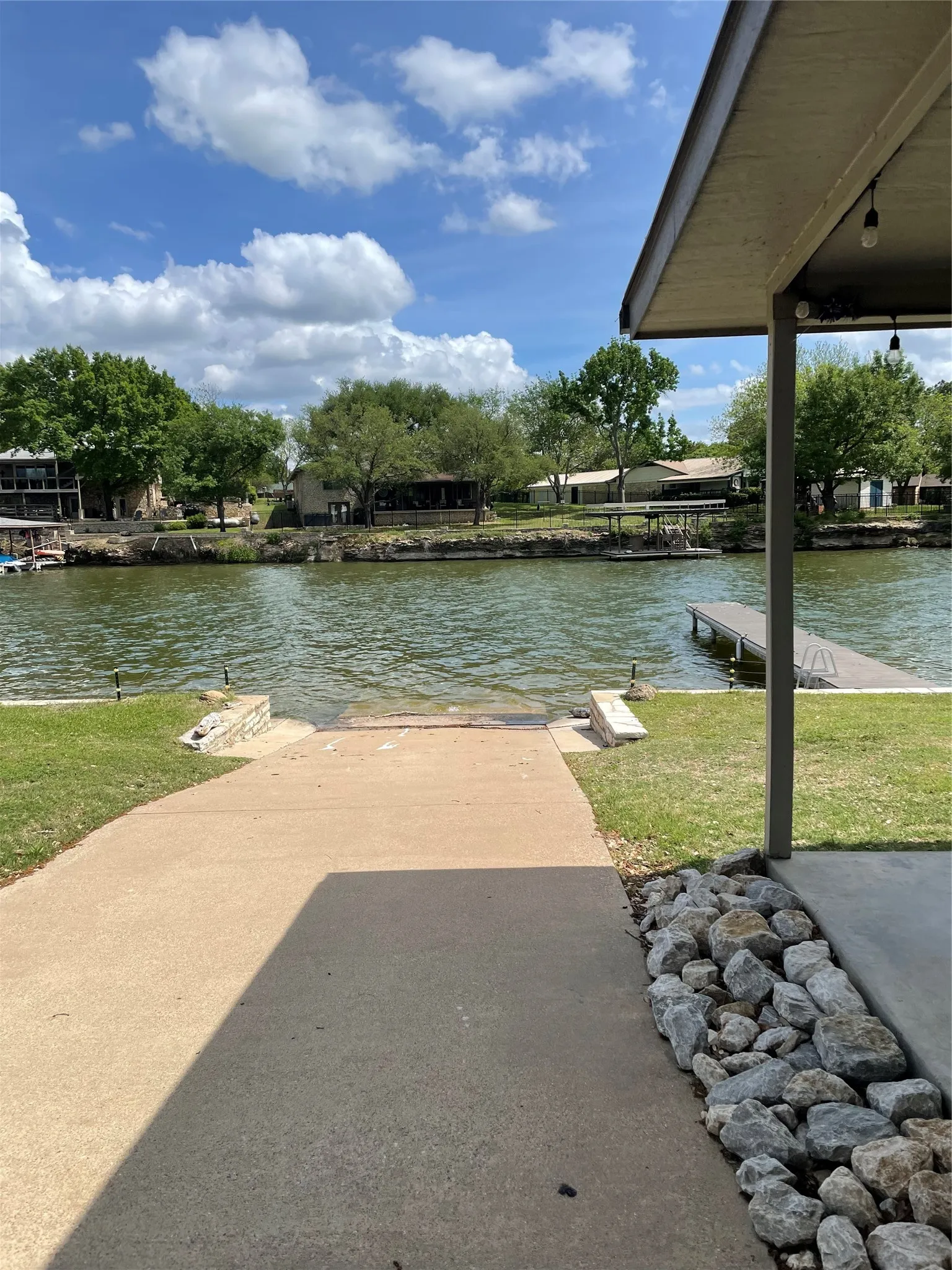 Private boat ramp.