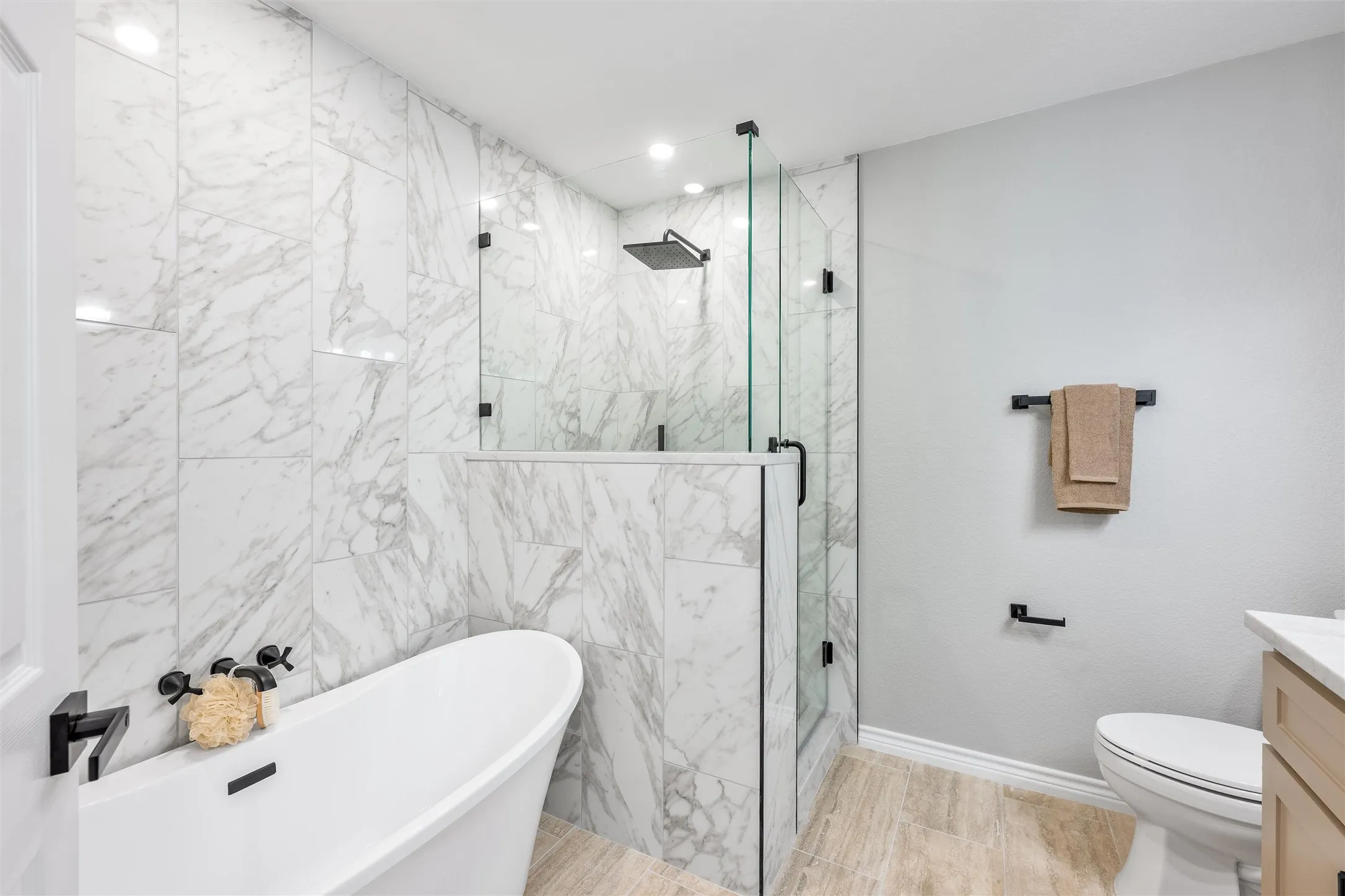 Ceramic tile floors and custom bath remodel