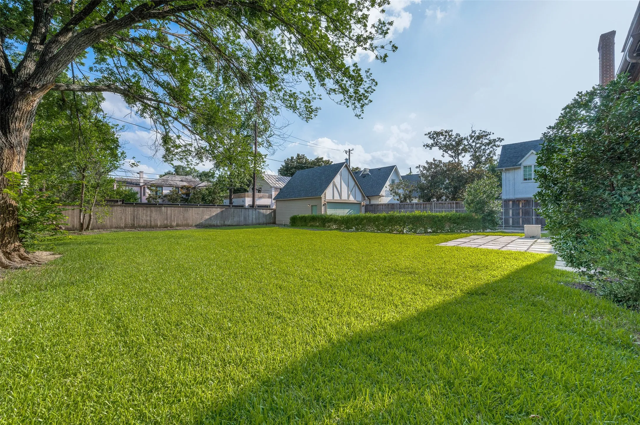 Large fenced backyard for family and friends