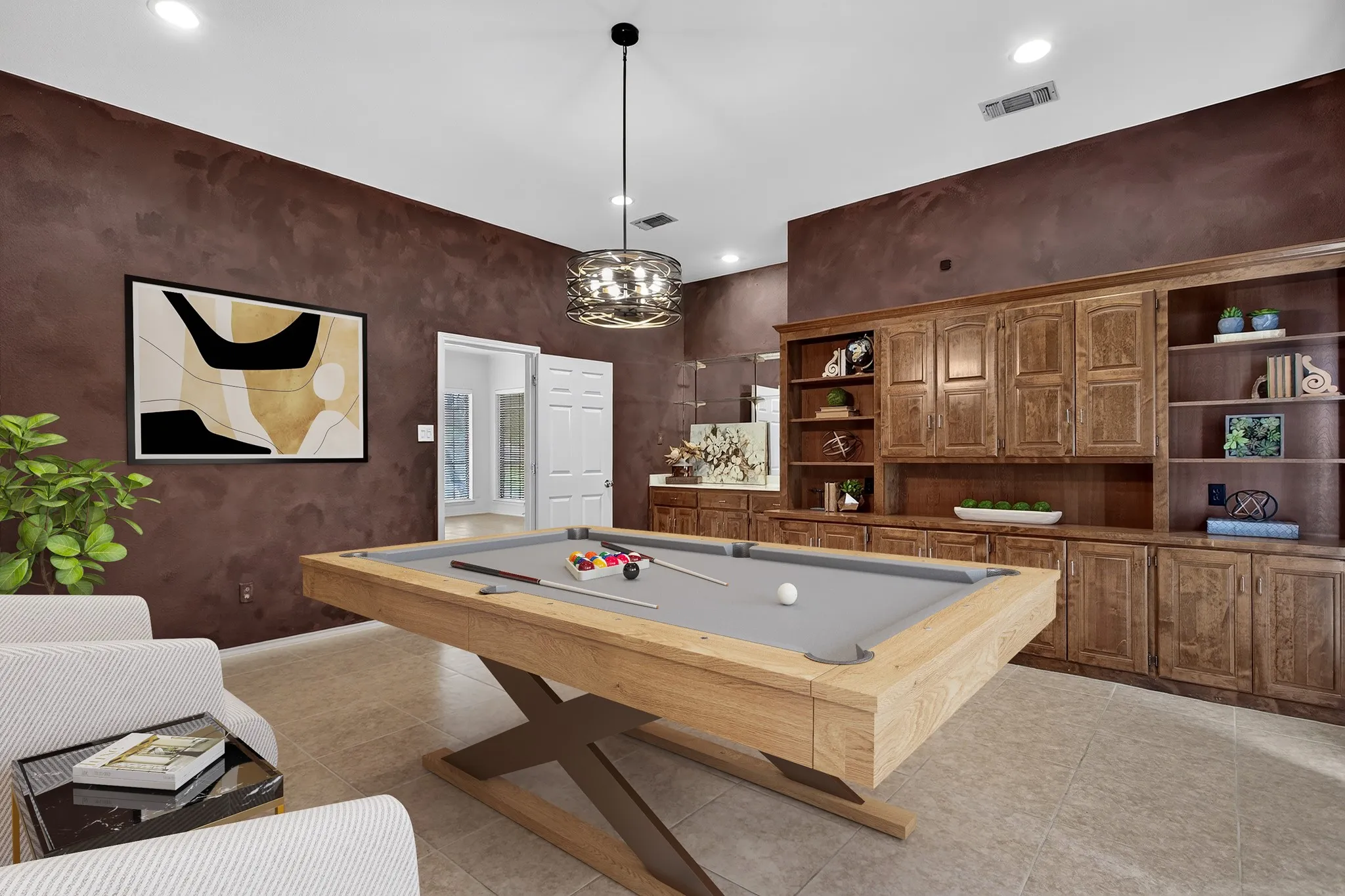 The furniture and decor in this photo has been virtually staged, not altering the room.
