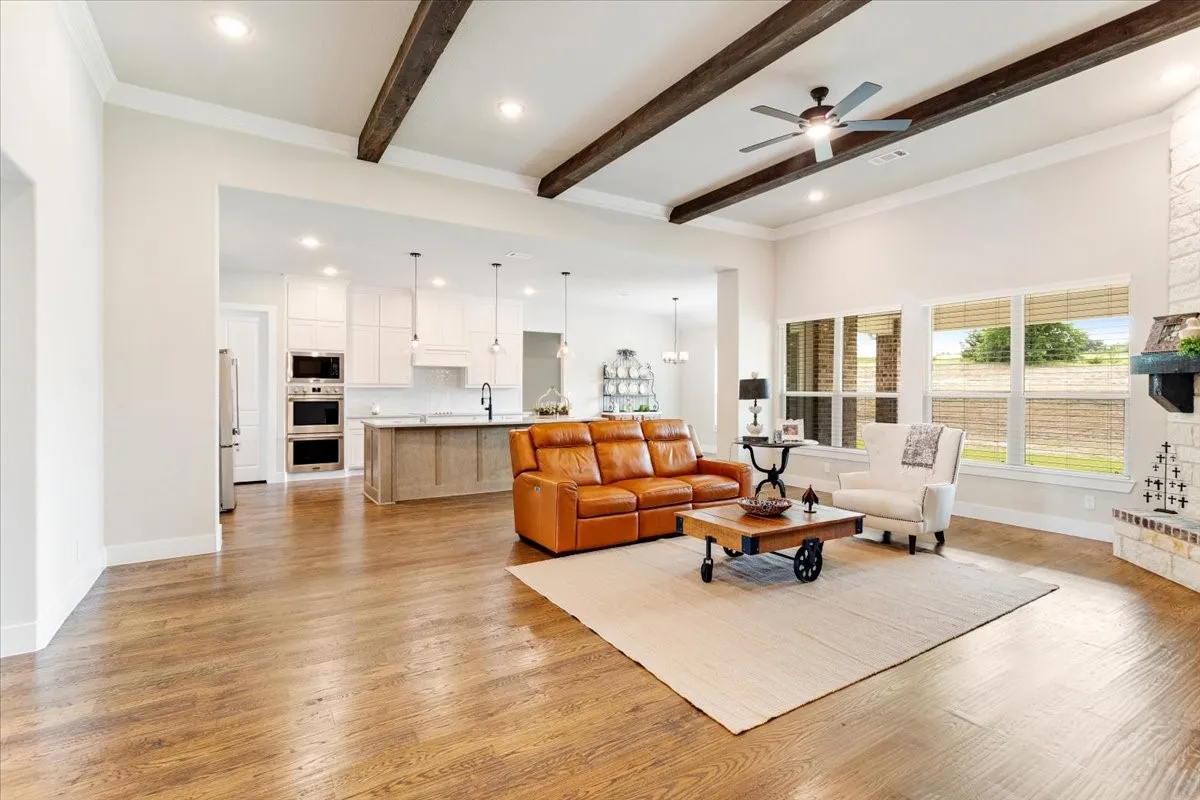 Beautiful hardwoods in main living areas.