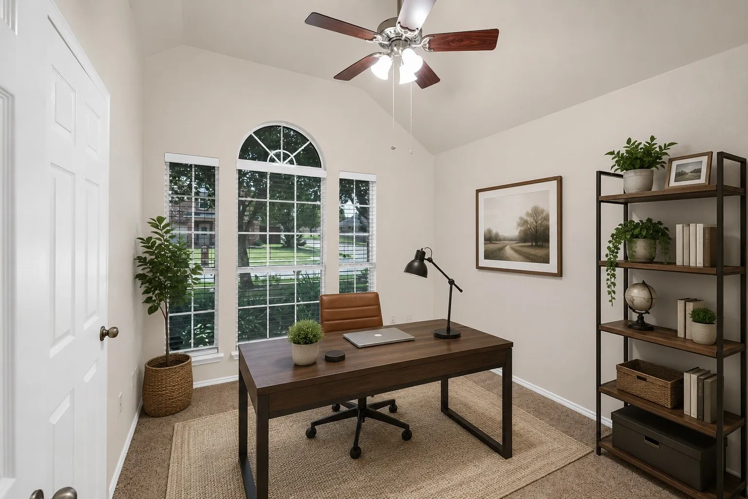 Virtually staged as an office but can be 3rd bedroom