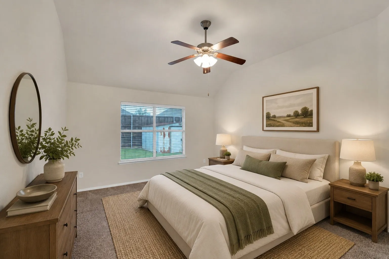 Virtually staged Master bedroom