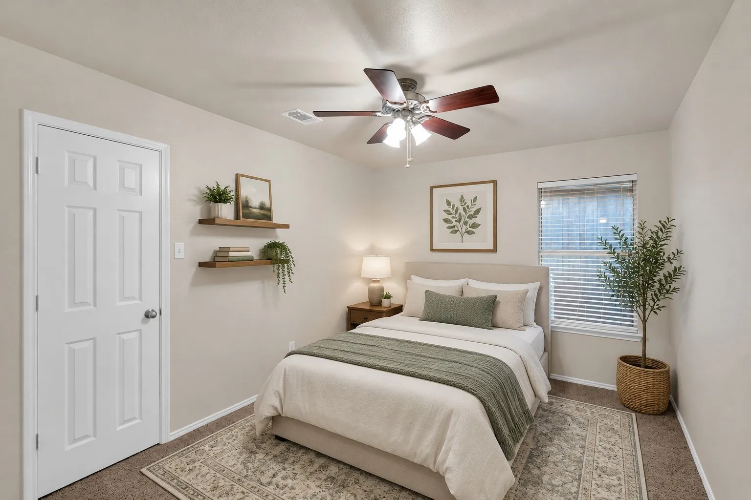 Virtually staged guest bedroom