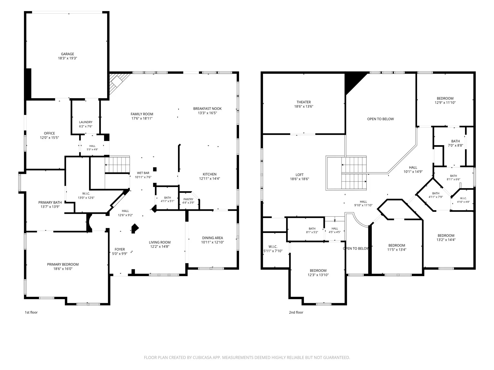 Floor plan for first and second floors