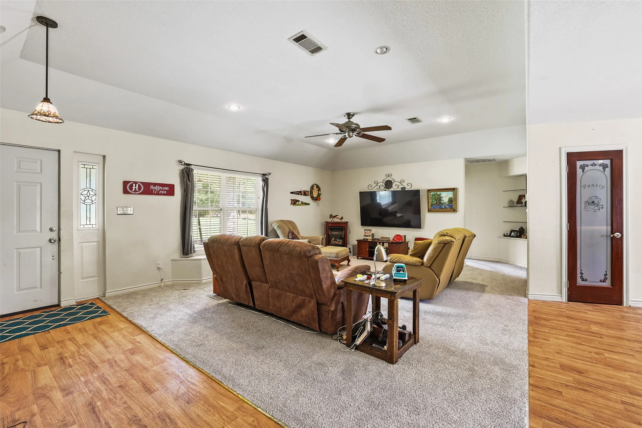Open concept living room lets the light in!