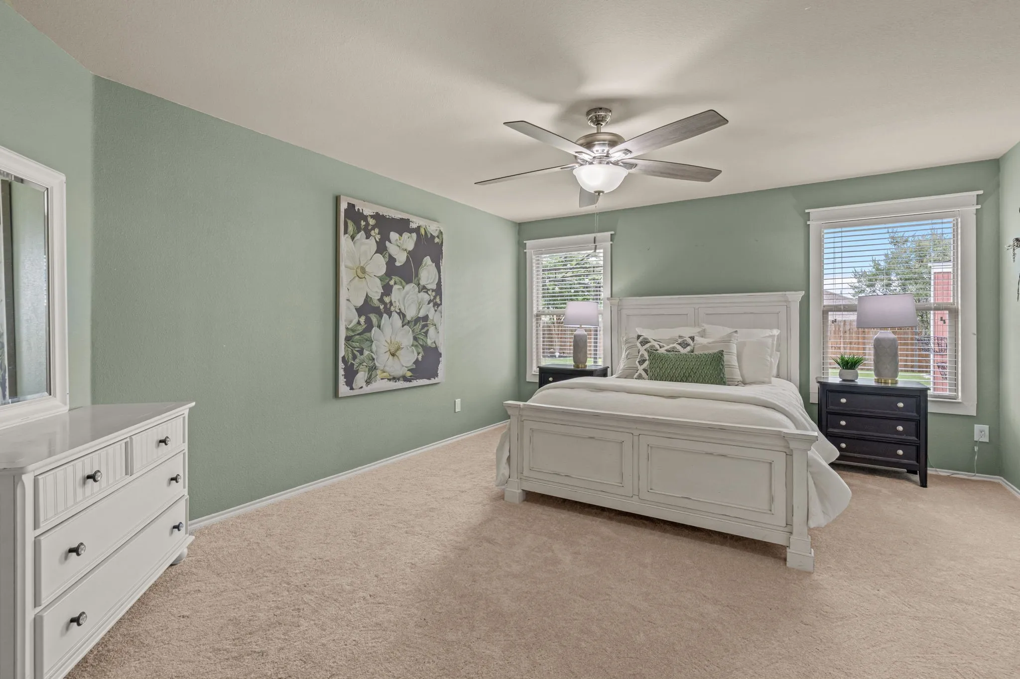 oversized primary bed- downstairs