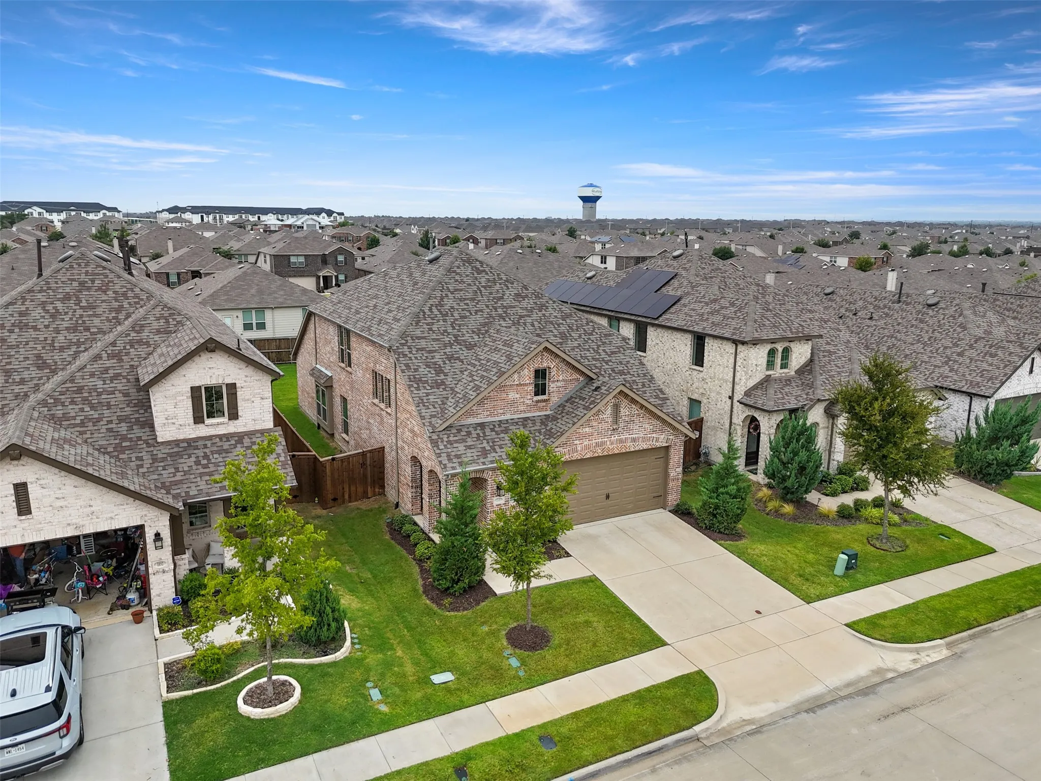 Aerial view of residential area