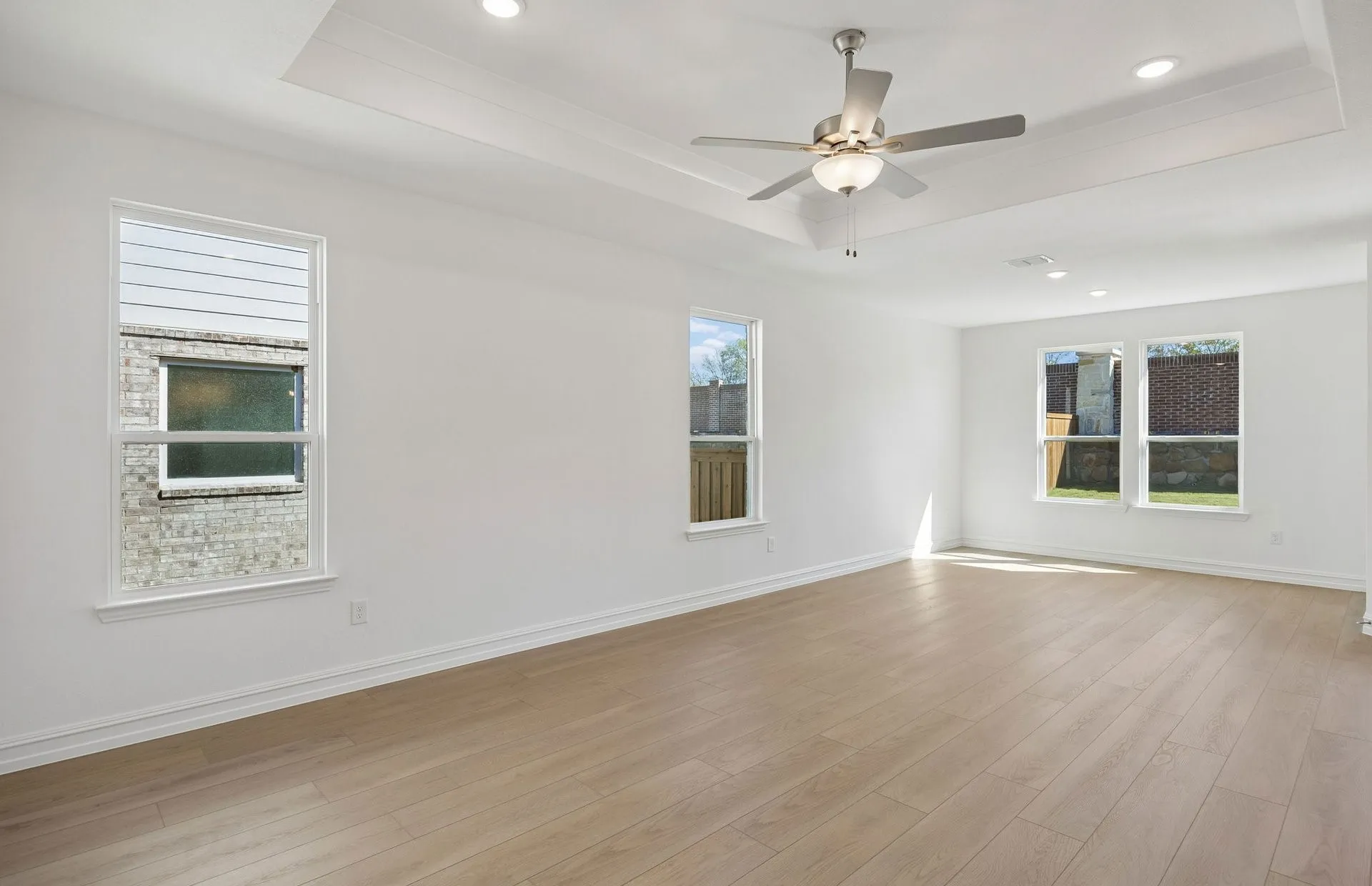 Tray ceiling in living room
