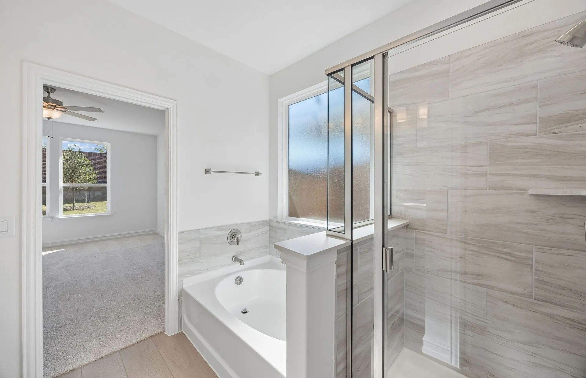 Separate tub and shower in primary bath
