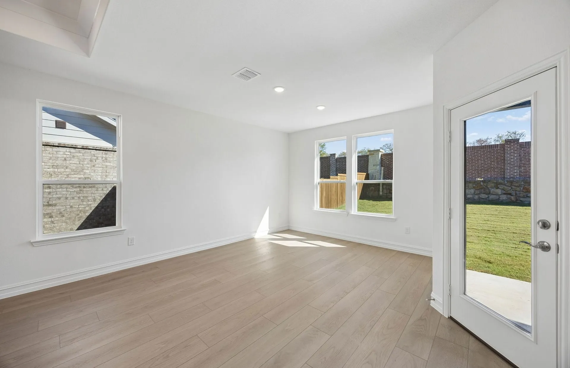 Large windows and natural light in living room