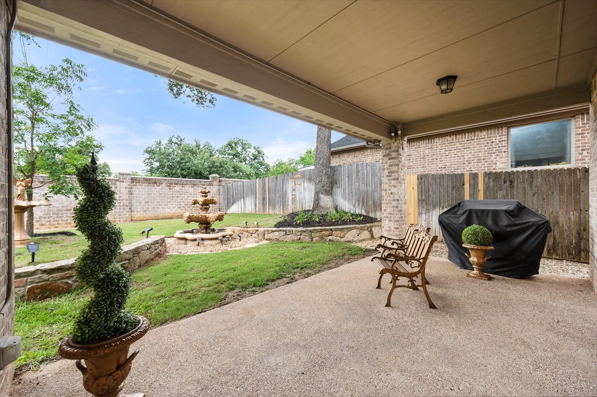 Large covered back patio