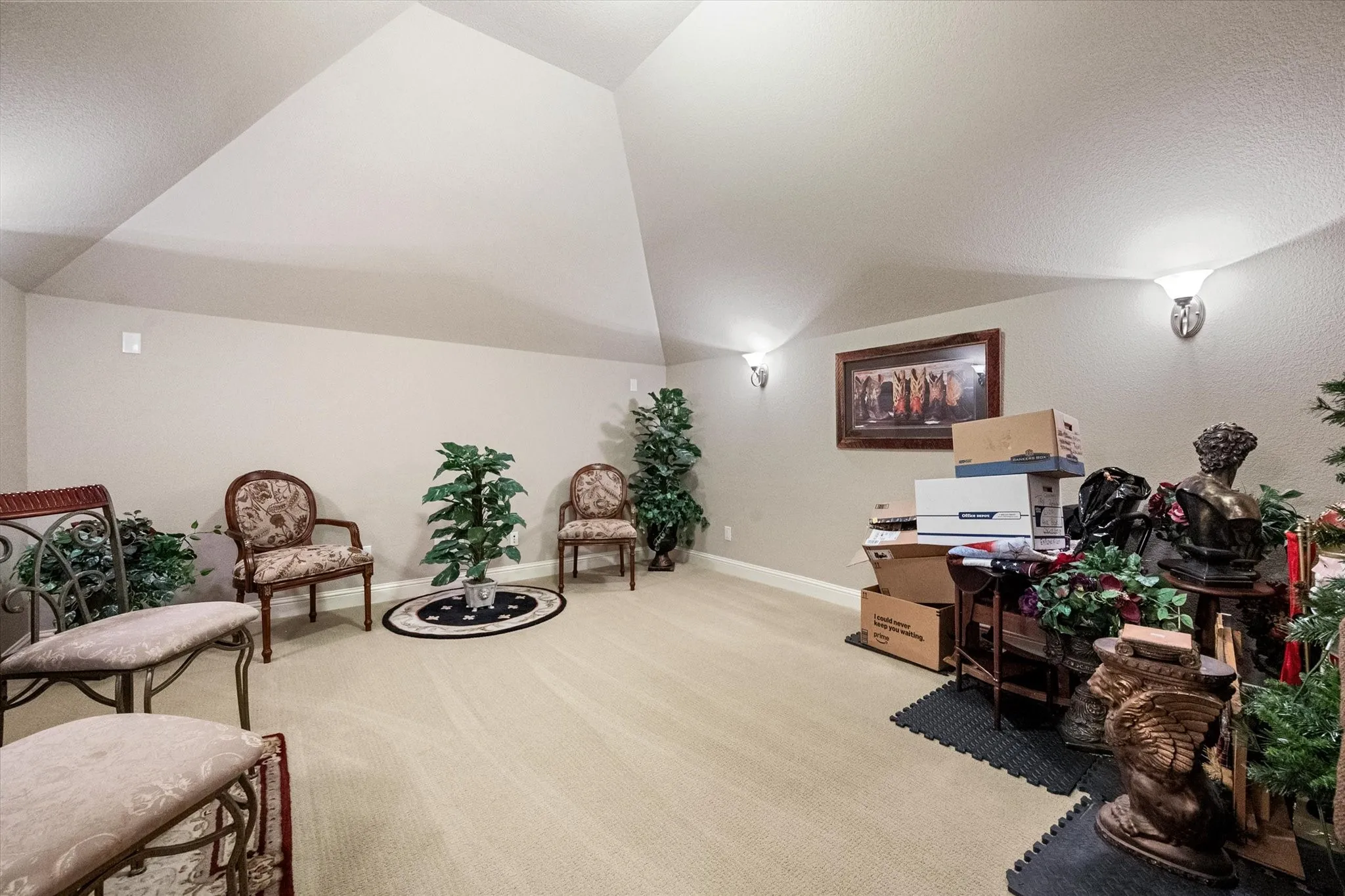 The upstairs media room