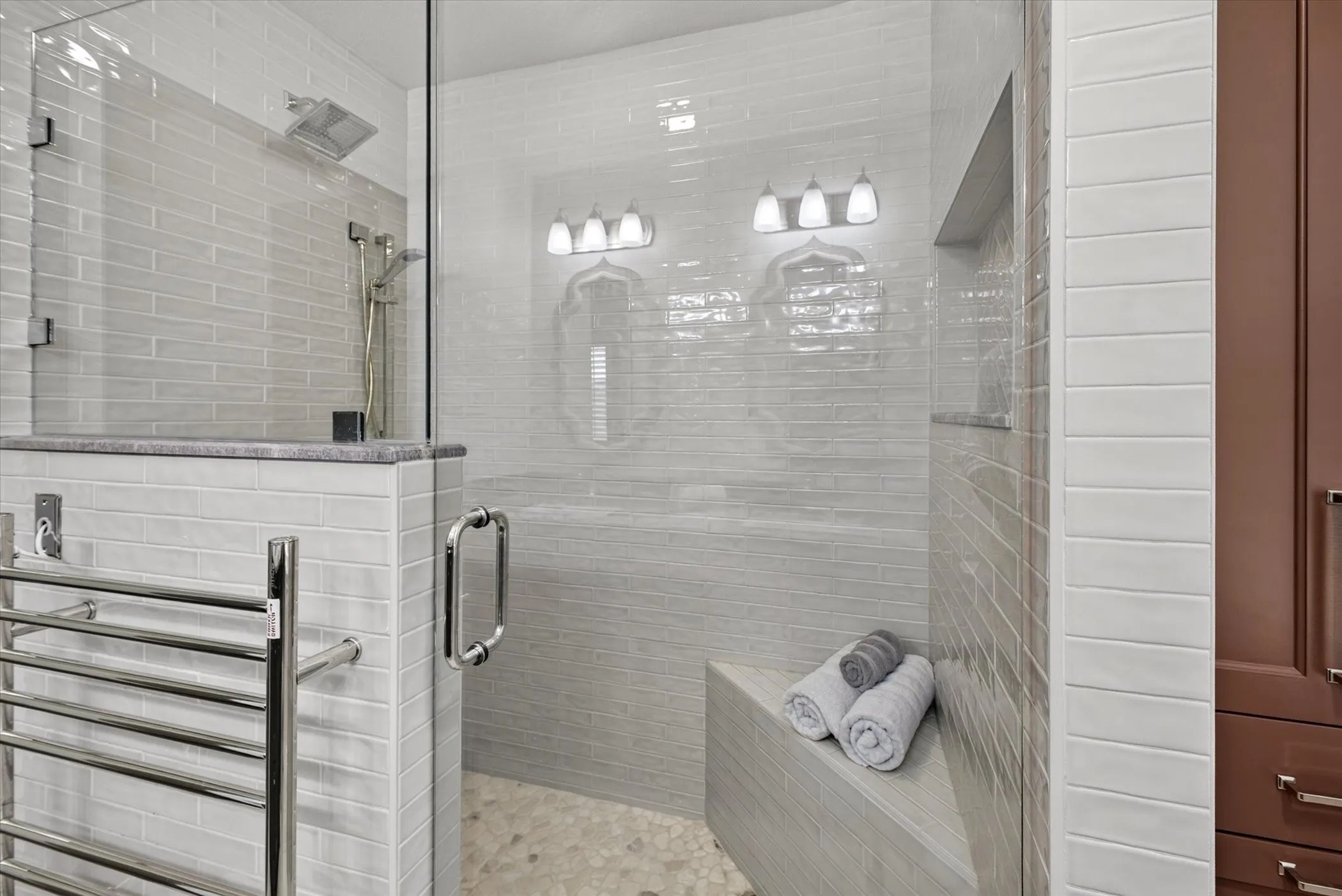 Recently renovated walk in shower