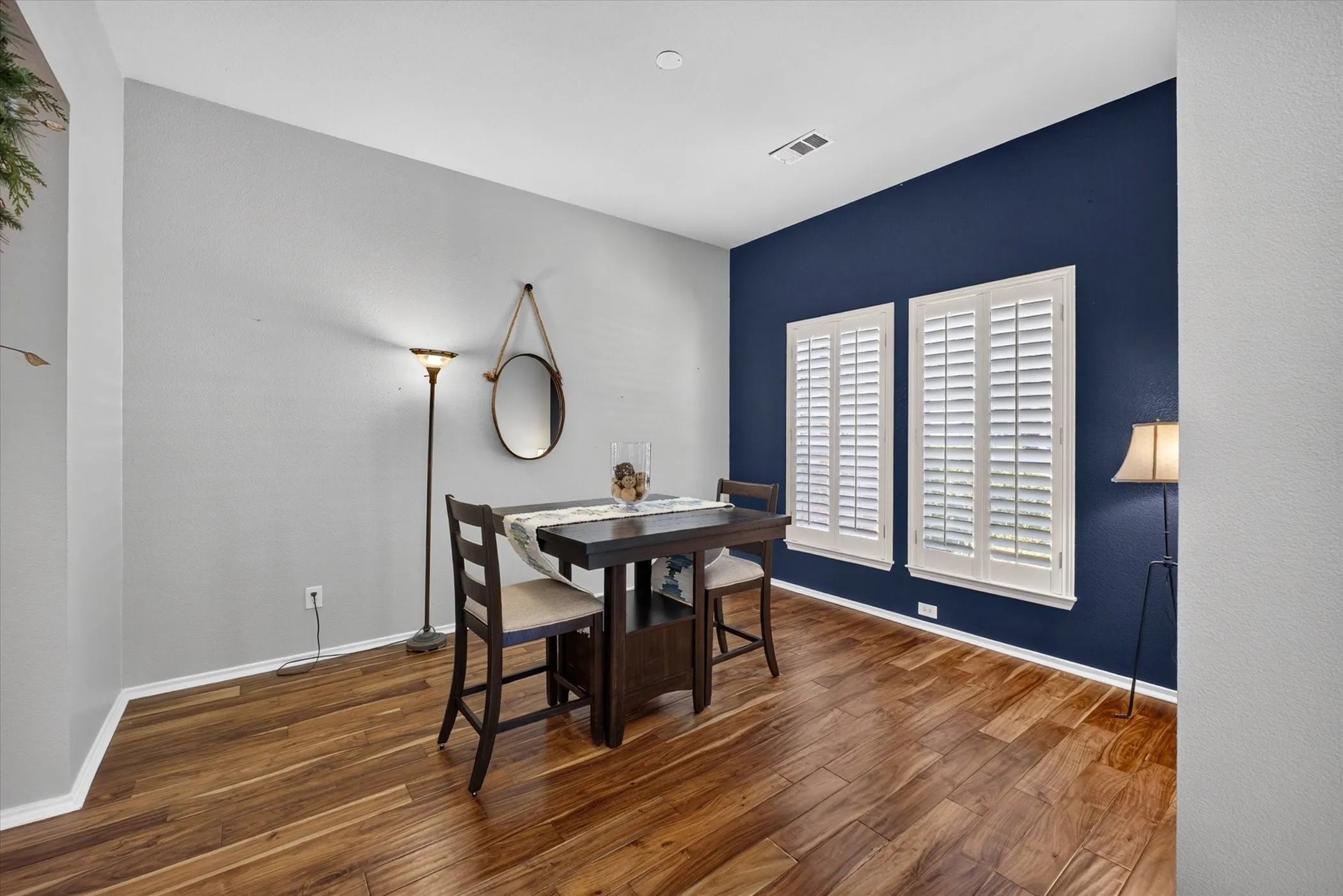 Flexible dining area can be an office or second living area