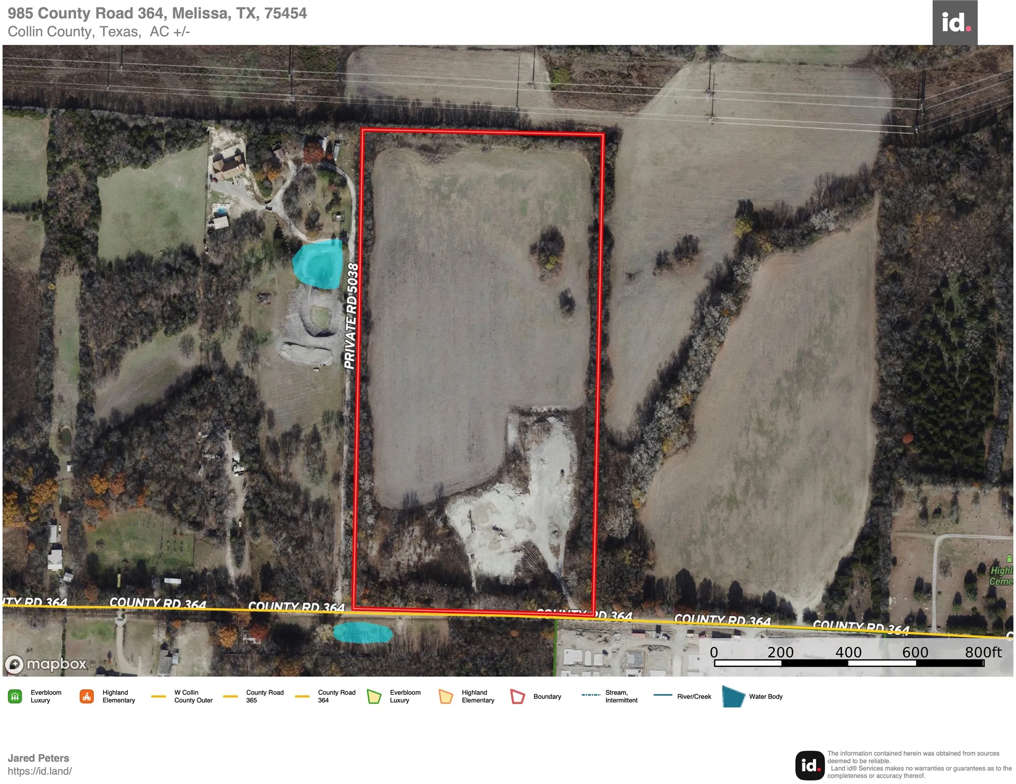 Property Survey. Depicting the boundaries and surrounding infrastructure of the property