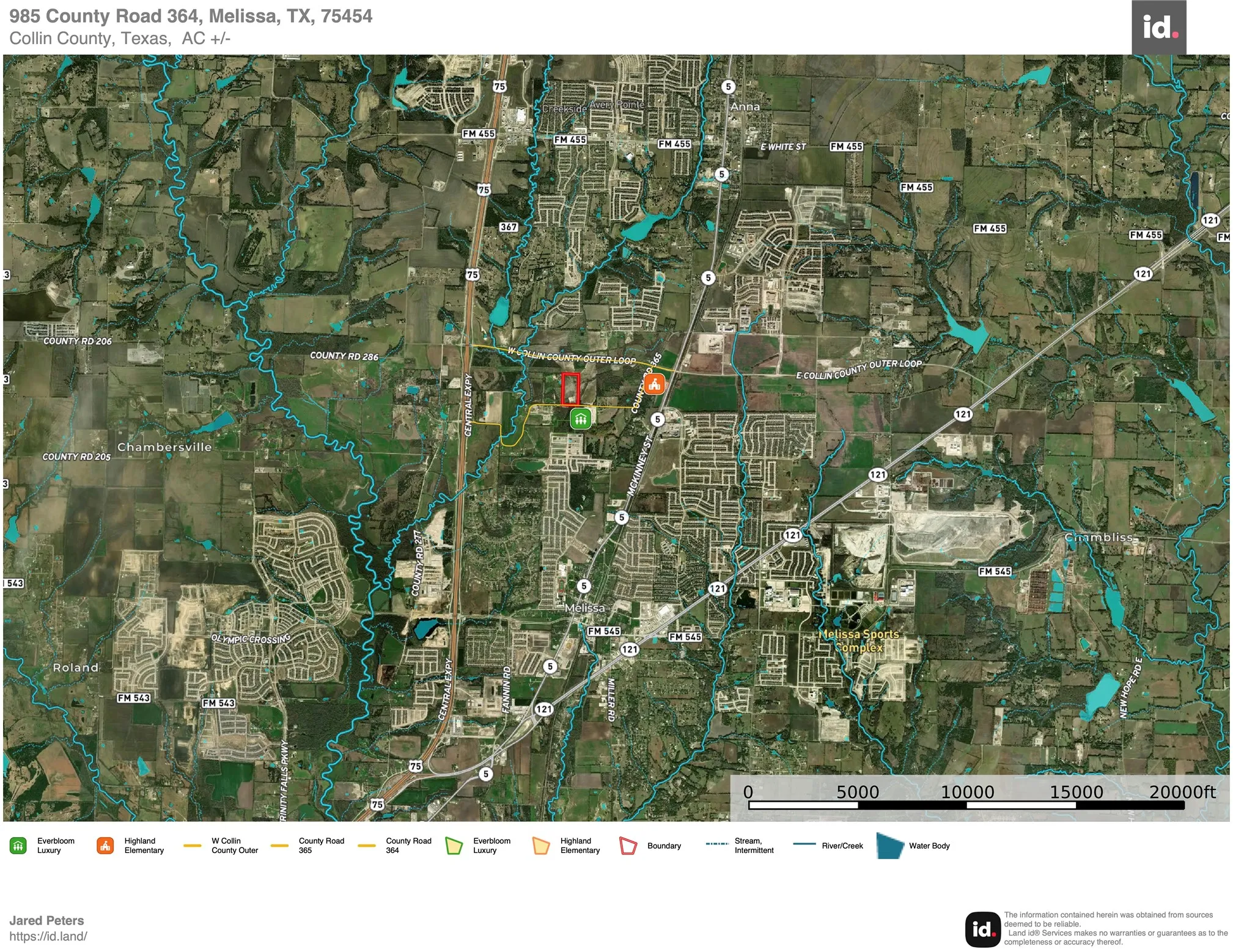 Property Map. Illustrating the geographic location and surrounding features of the property