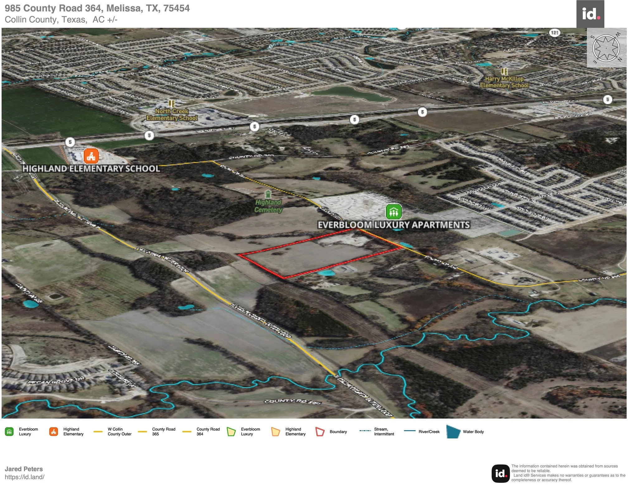 Aerial Map. Illustrating the property's boundaries and surrounding features