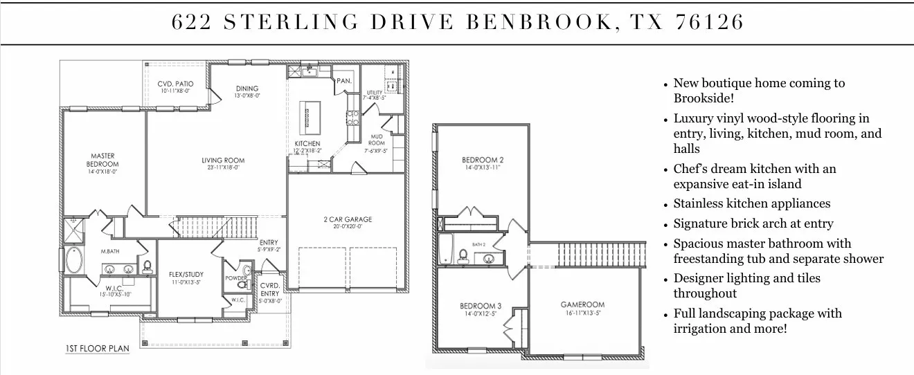 Single Family Residence For Sale in Tarrant County , 622 Sterling Court, Benbrook, Texas 76126, 4 Bedroom, 3 Bathroom, 2 Garage spaces, 2,714 Sqft, built in 2025, Price $625,000, mls#21306273, Real Estate Agent in Benbrook, Homes For Sale in Tarrant county, Homes For Sale in Benbrook, Realtor in Benbrook Texas, Real Estate Brokerage Independent Realty Texas, Luminita Cordes Realtor