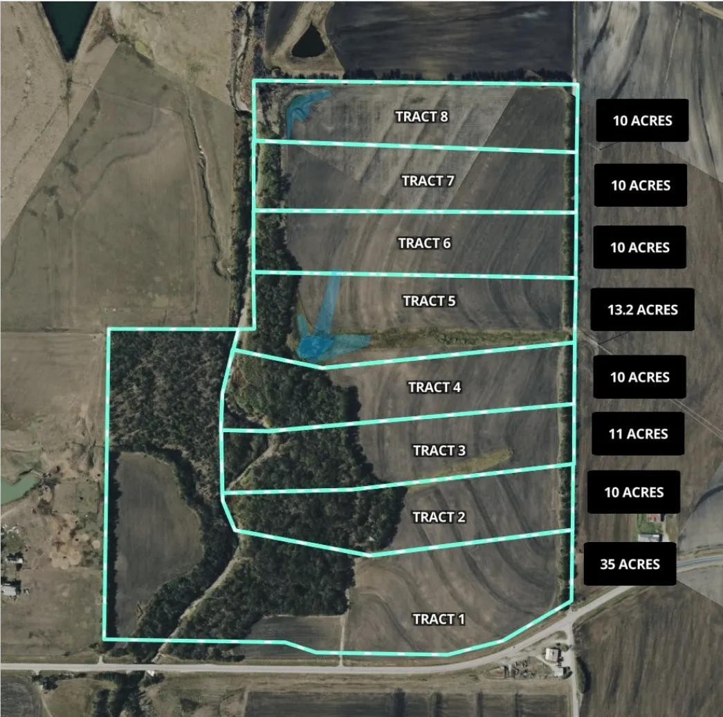 Property Survey. Depicting the property divided into multiple tracts with corresponding acreage amounts
