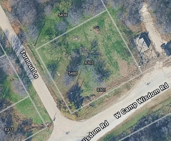 Aerial Map. Illustrating the property boundaries and street names