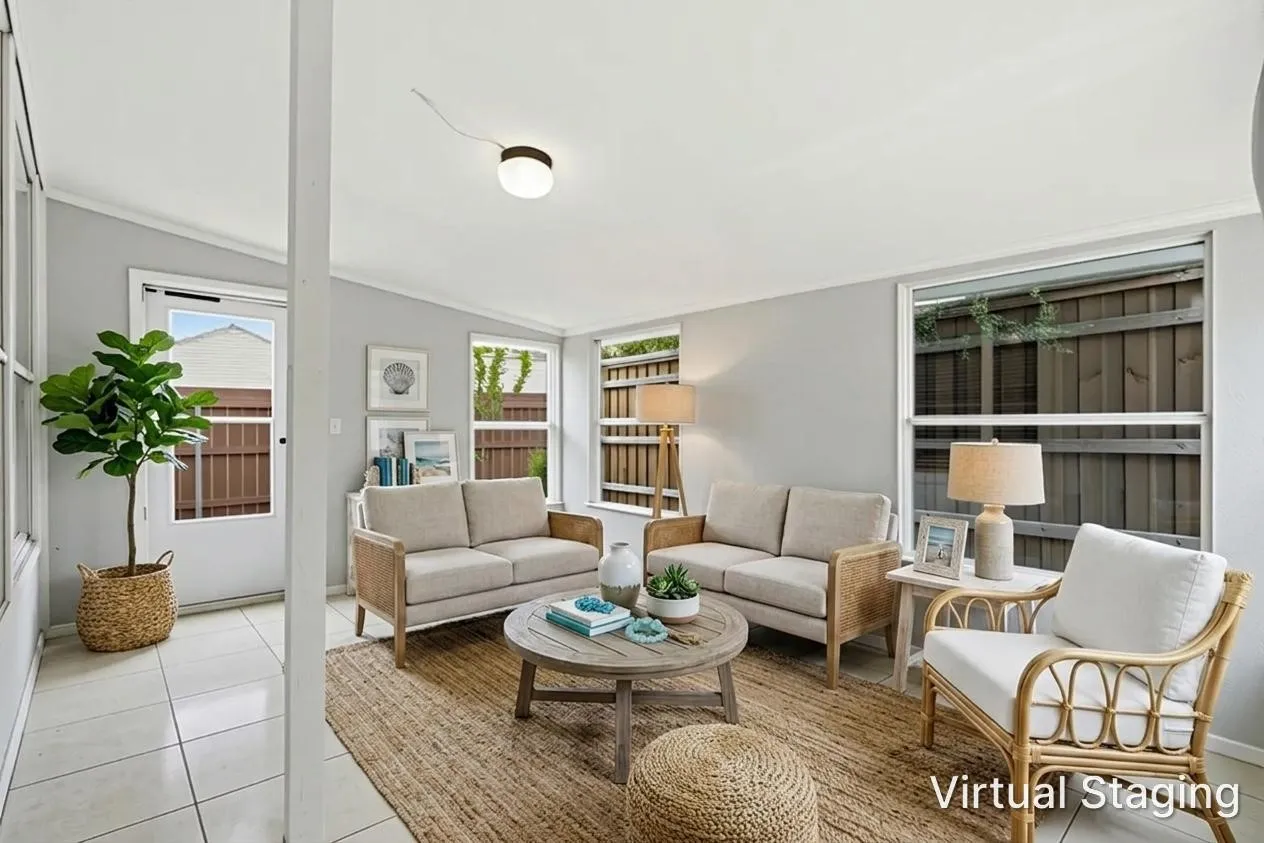 Virtually staged sun room