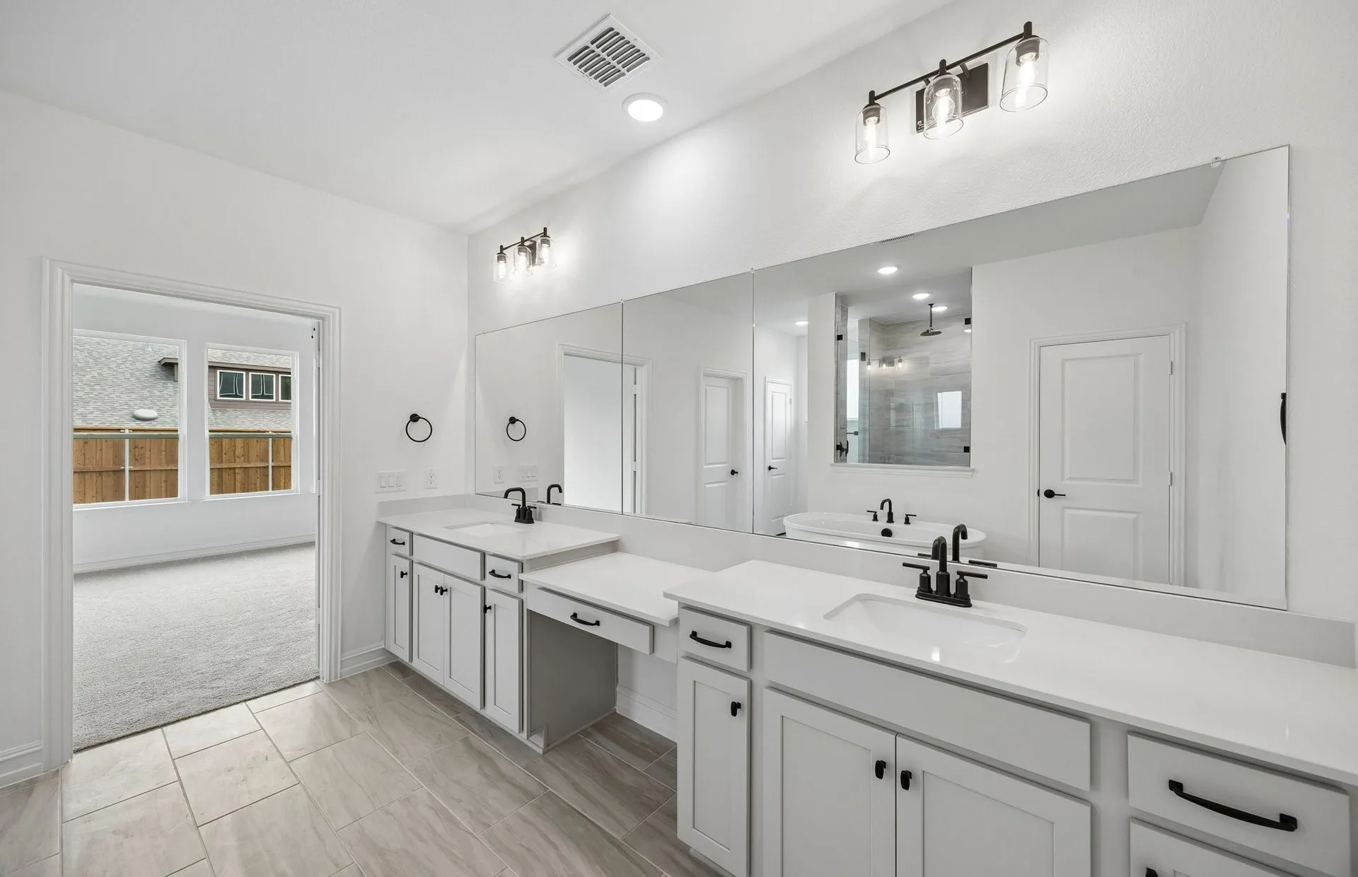 Primary bath with double vanity