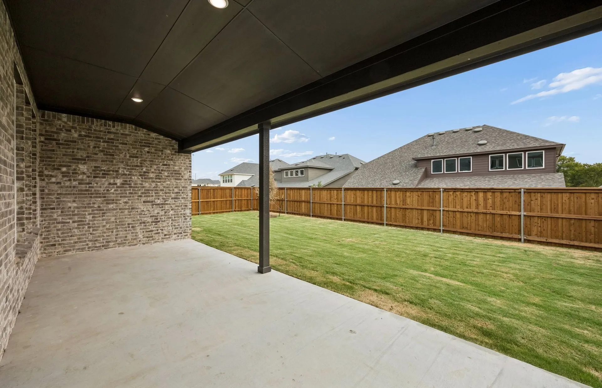 Built-in covered back patio