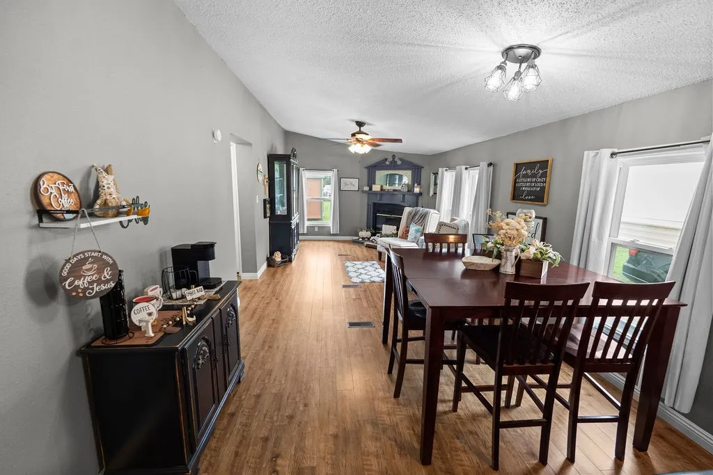 DIning area just off kitchen has plenty of room to seat your whole family.