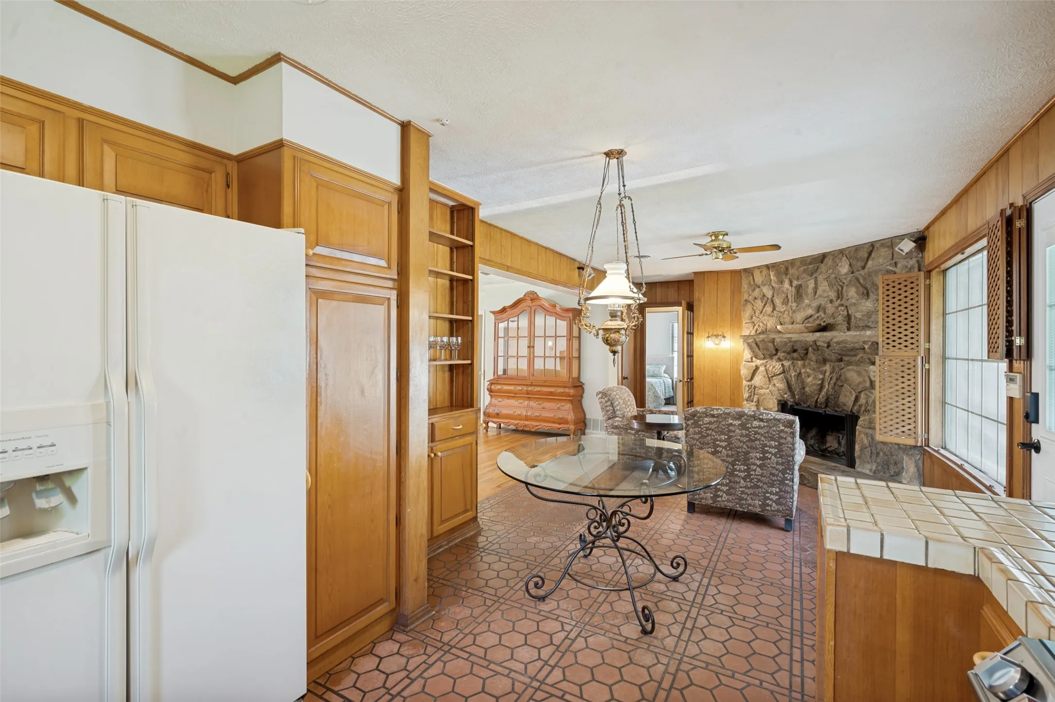 The large windows and light-colored wood keep this area of the home light and airy.