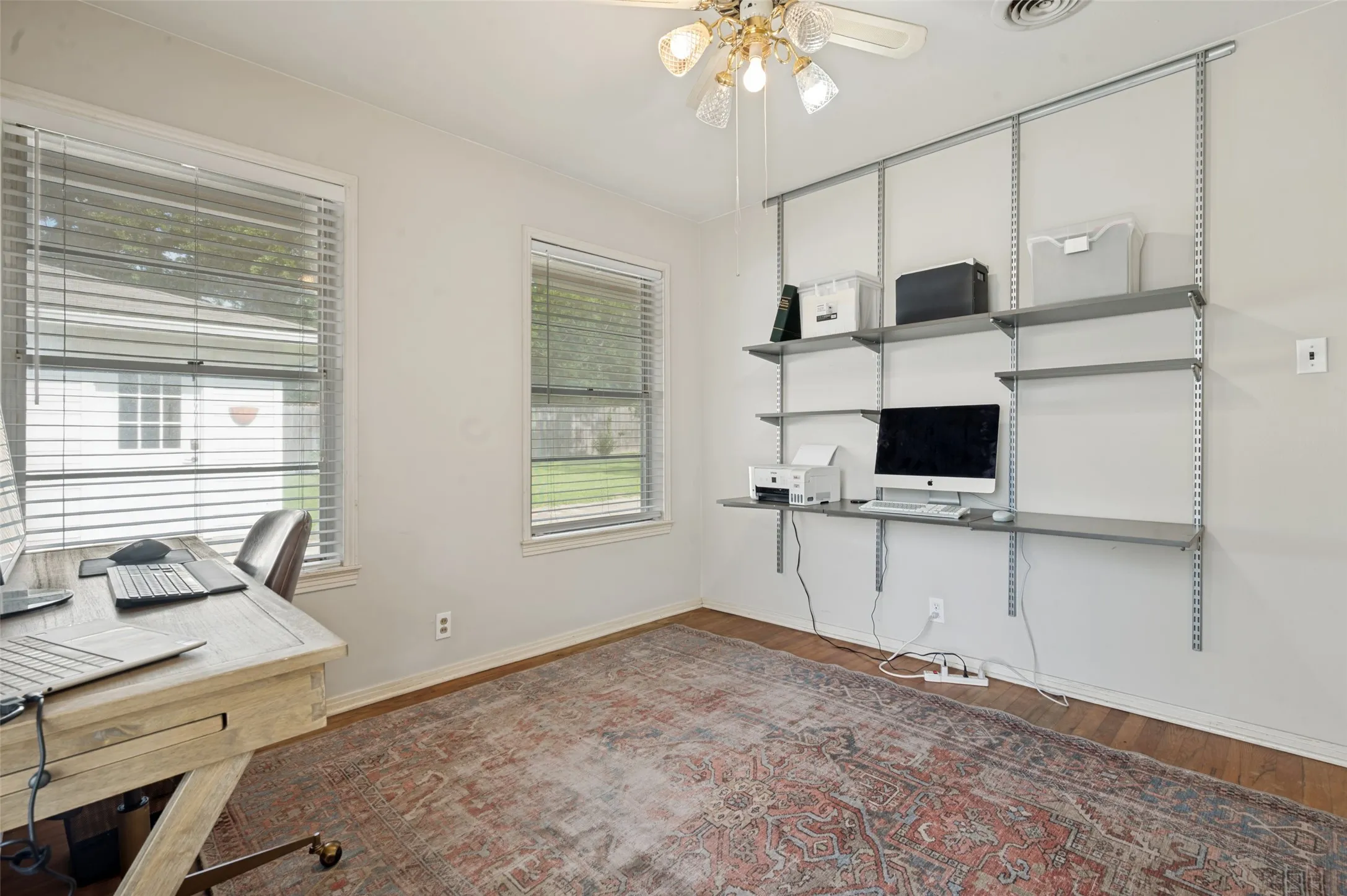 The three bedrooms are located along one side of the home.