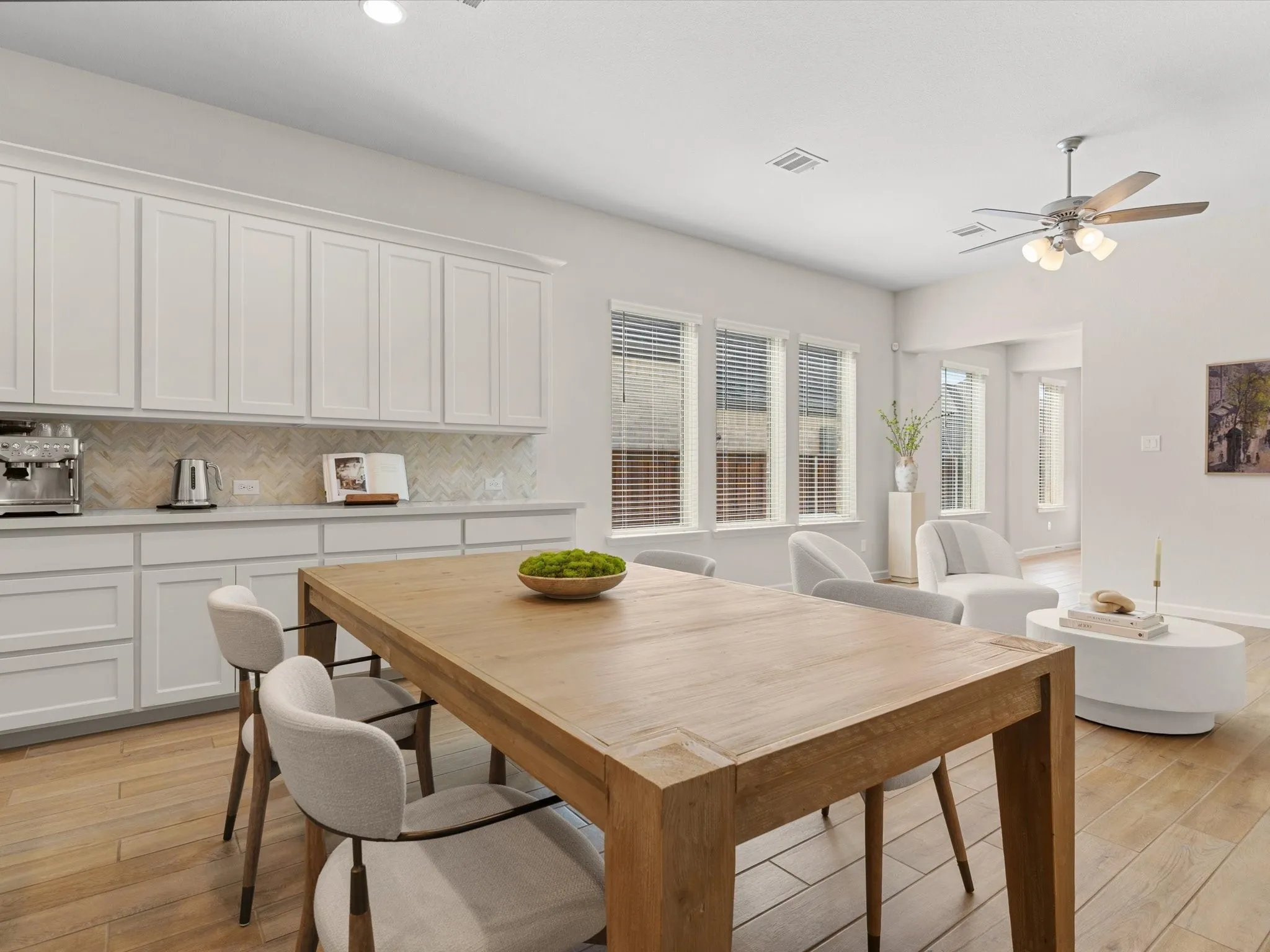 Dining area conveniently located adjacent to the kitchen and living room.