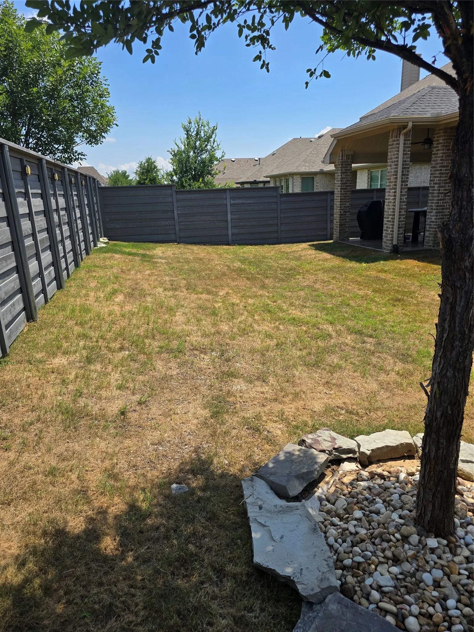 Plenty of yard off covered patio