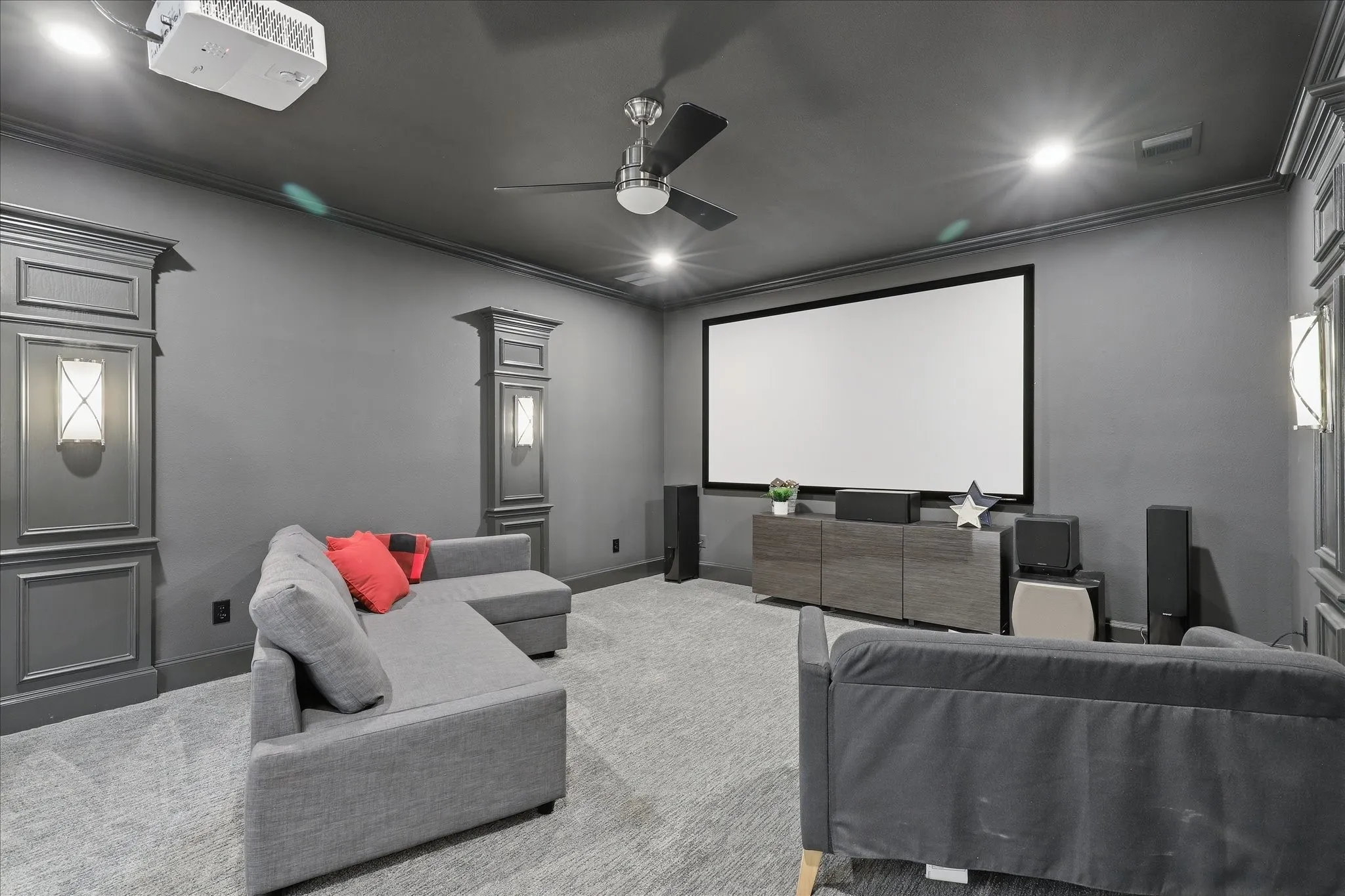 Imagine movie night here or watching your favorite team play.