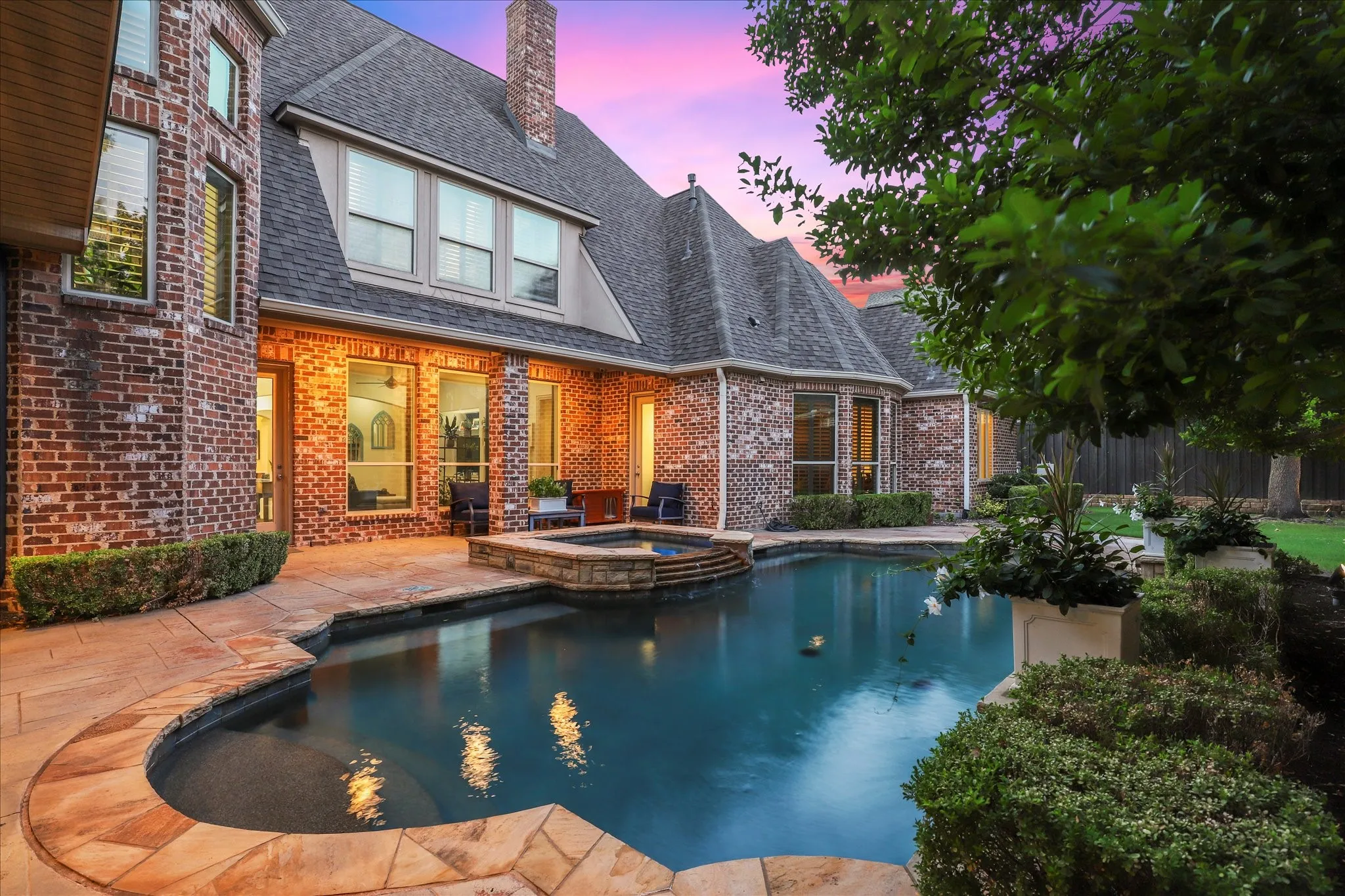 Another view of the private back yard and pool.