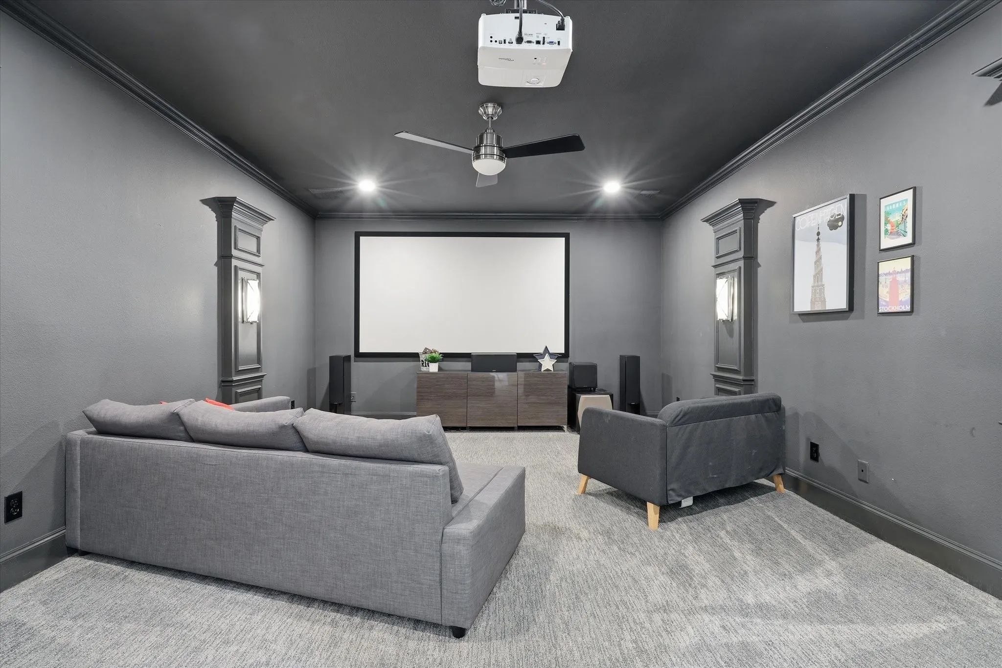 The Media Room offers a projector and screen.