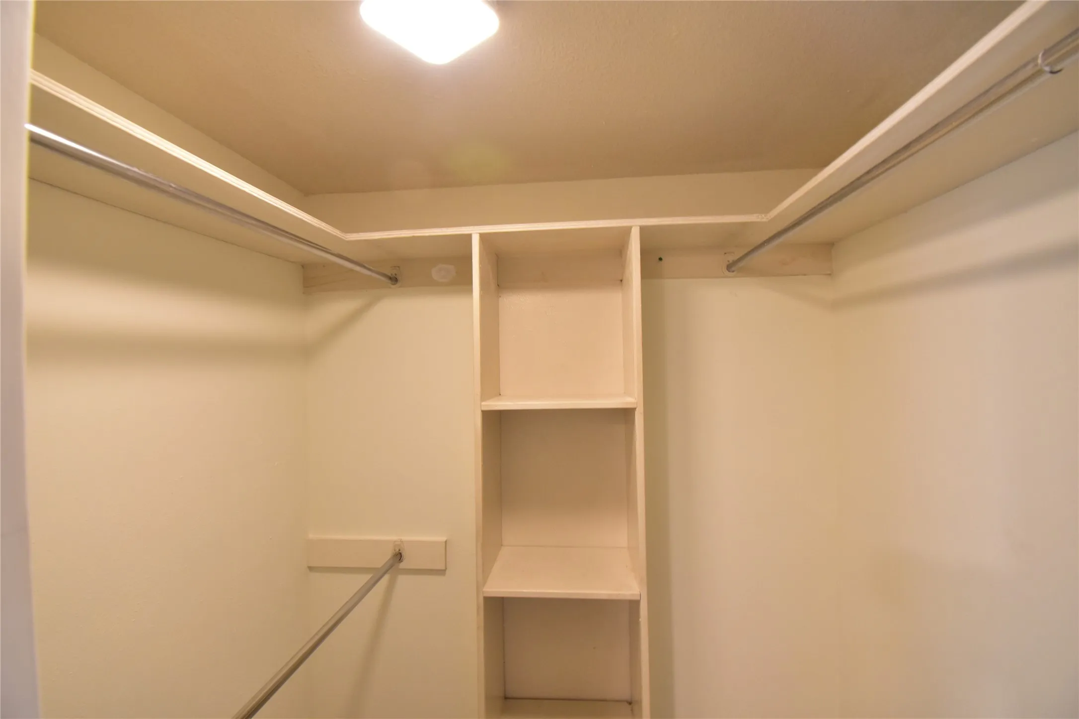 Master walk in closet with motion sensor light