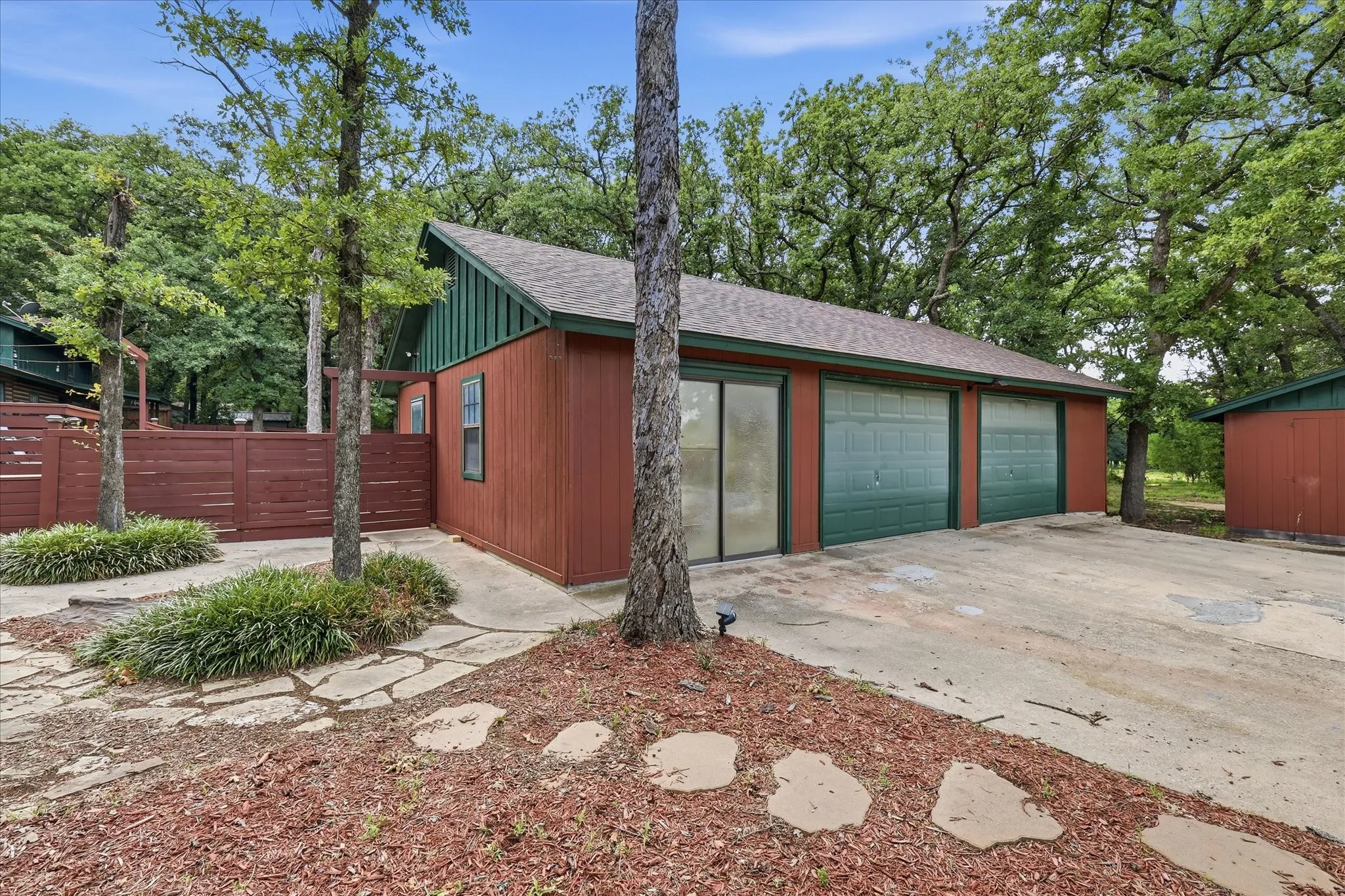 Oversized two car detached garage