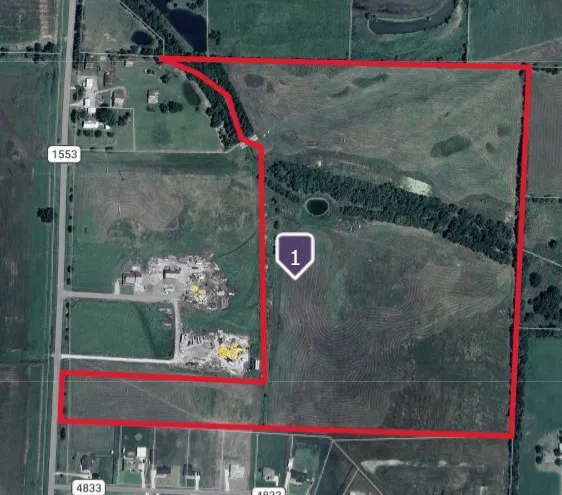 Approximate boundaries of newly surveyed 69.254 ACRES