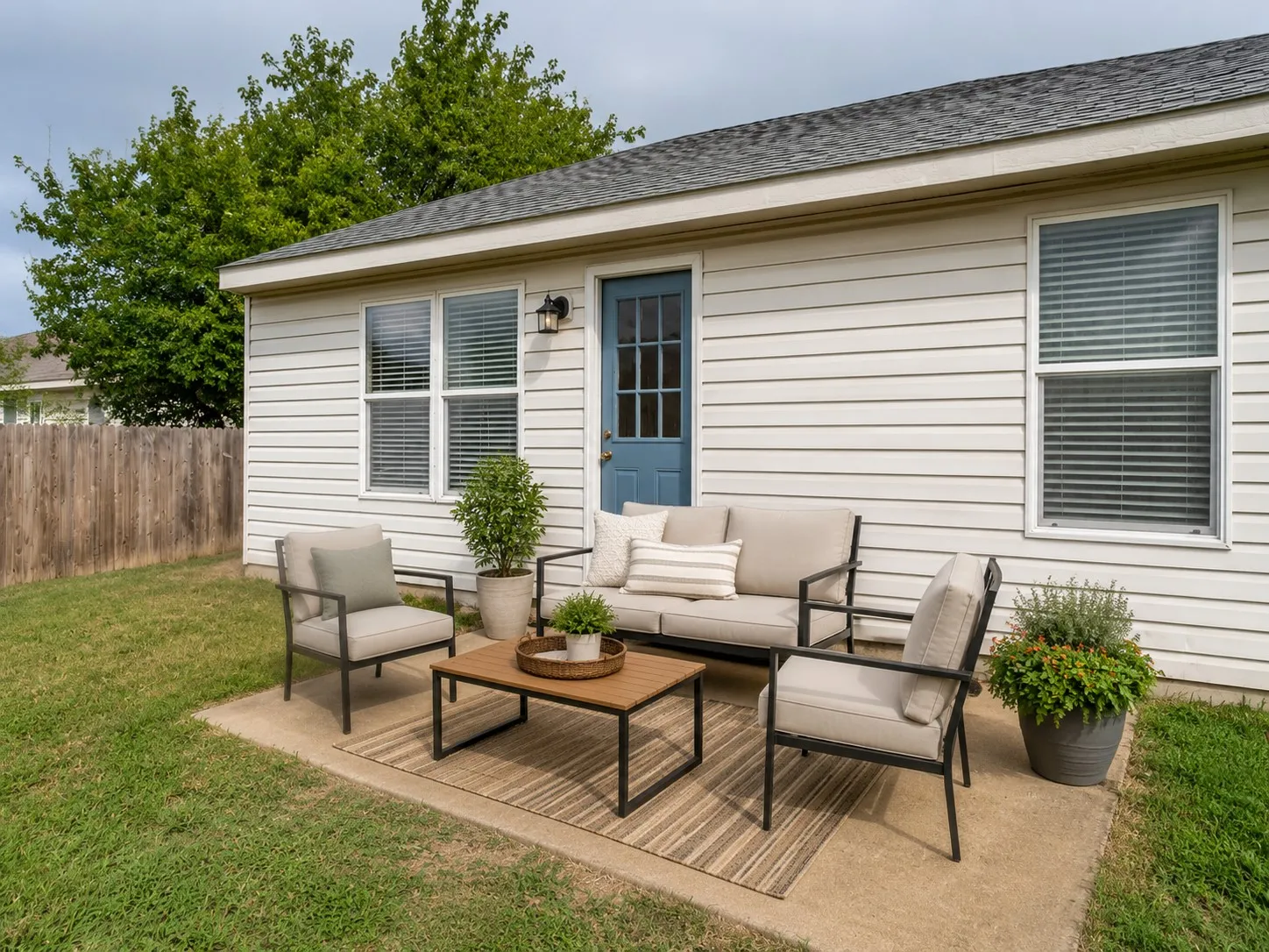Virtual Staging of the back porch area