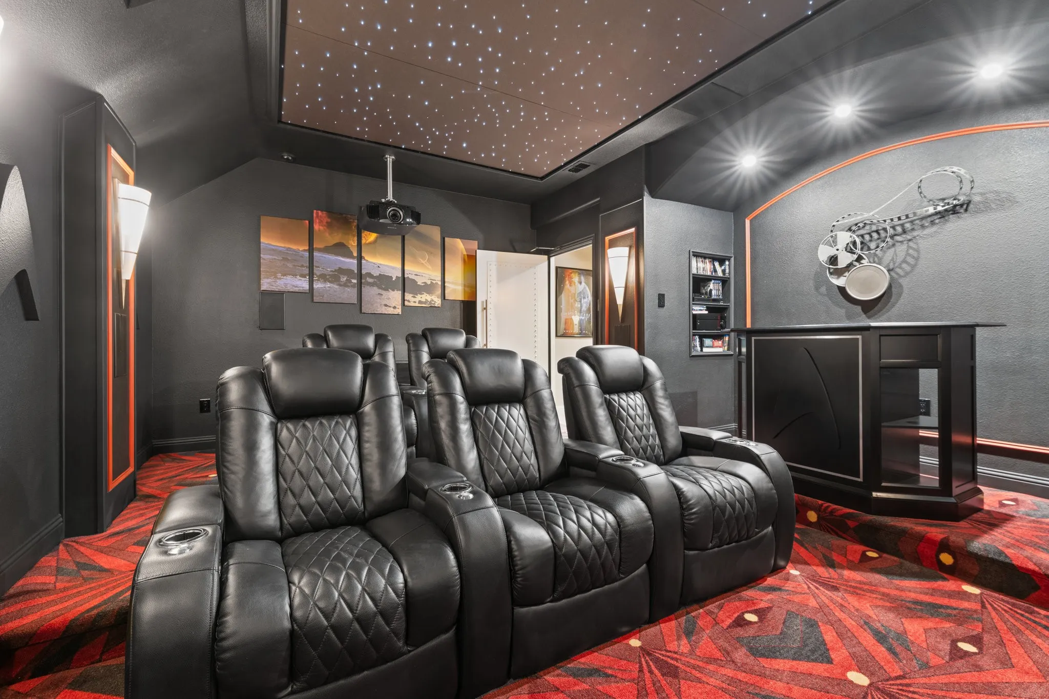 CUSTOM media room upstairs